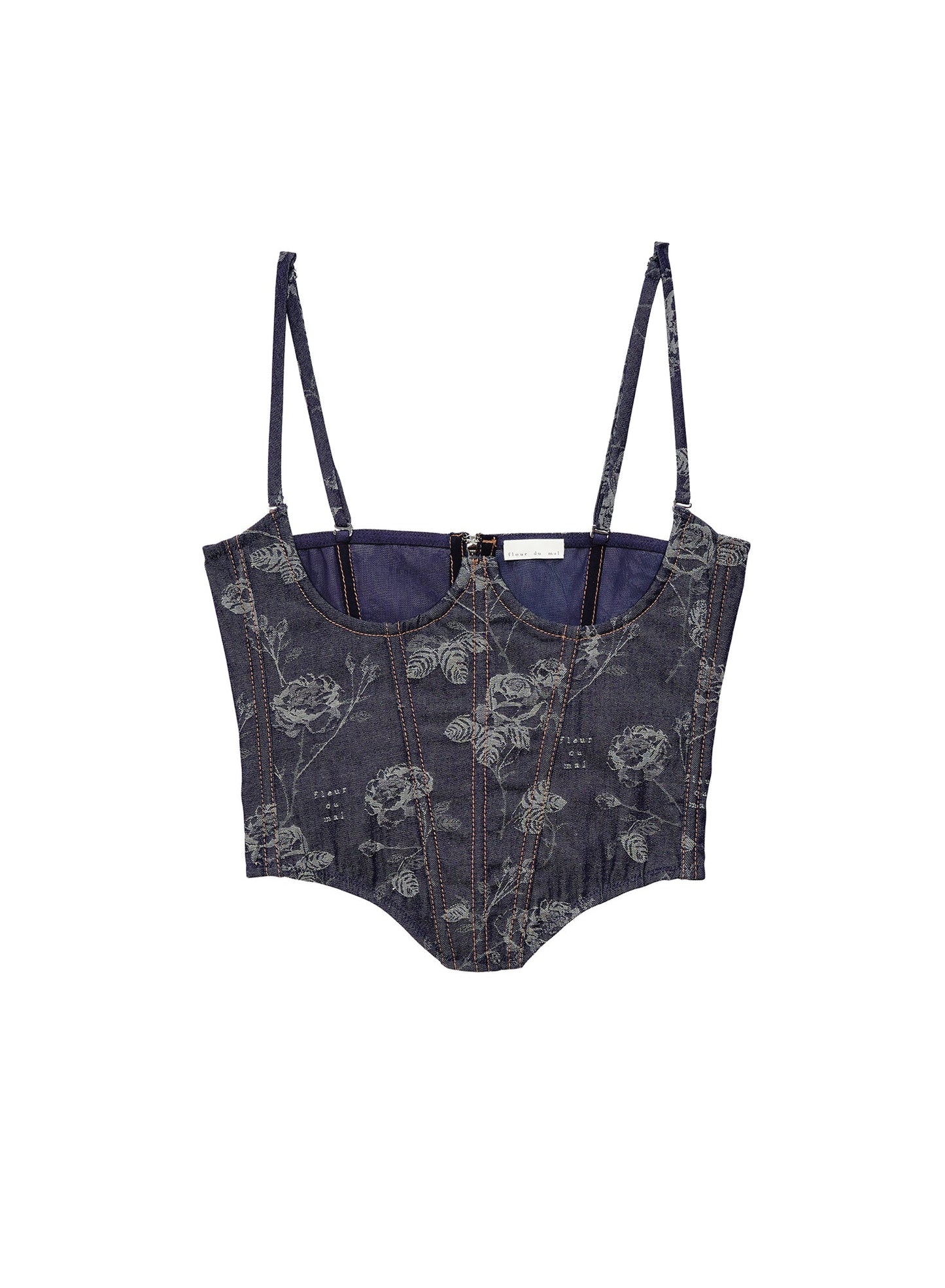 Floral Jacquard Bustier Top