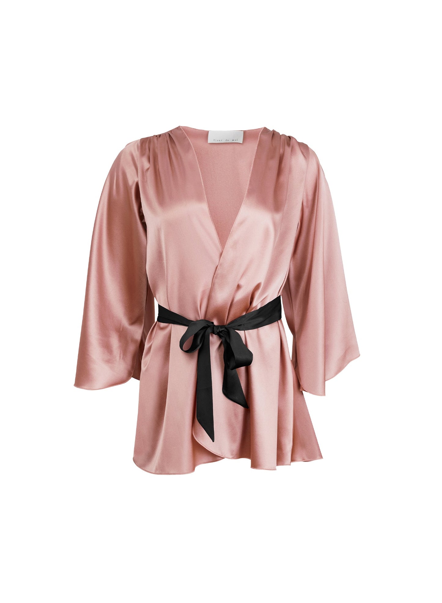 Silk Angel Sleeve Robe Tan