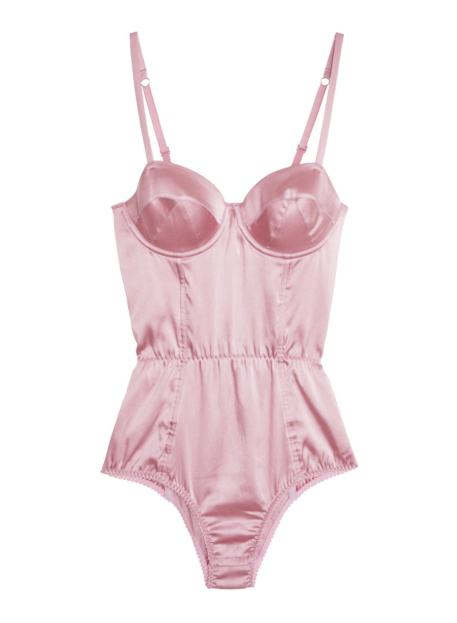 Satin Bodysuit Rose Pink