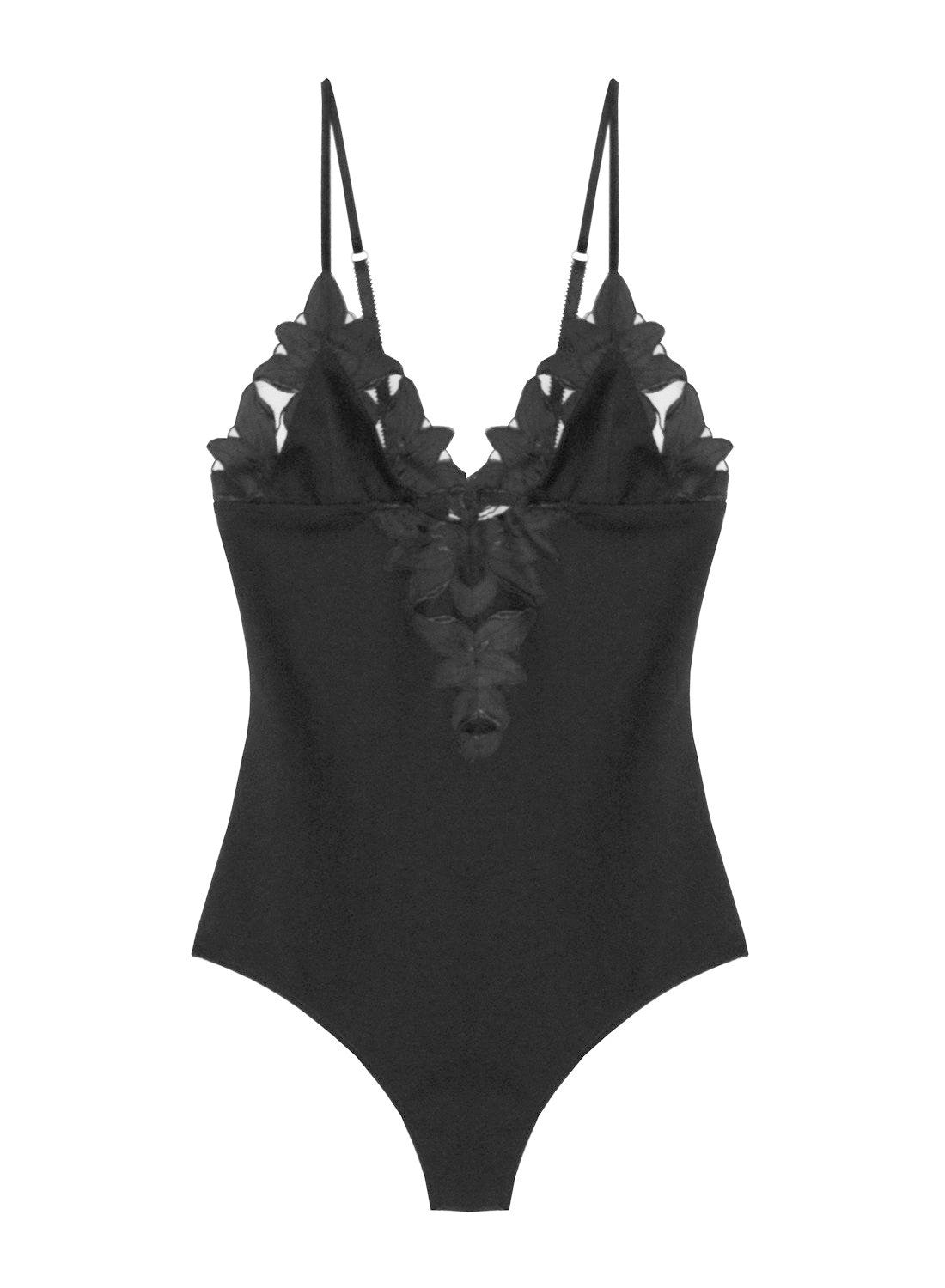 Lily Embroidery Plunge Bodysuit