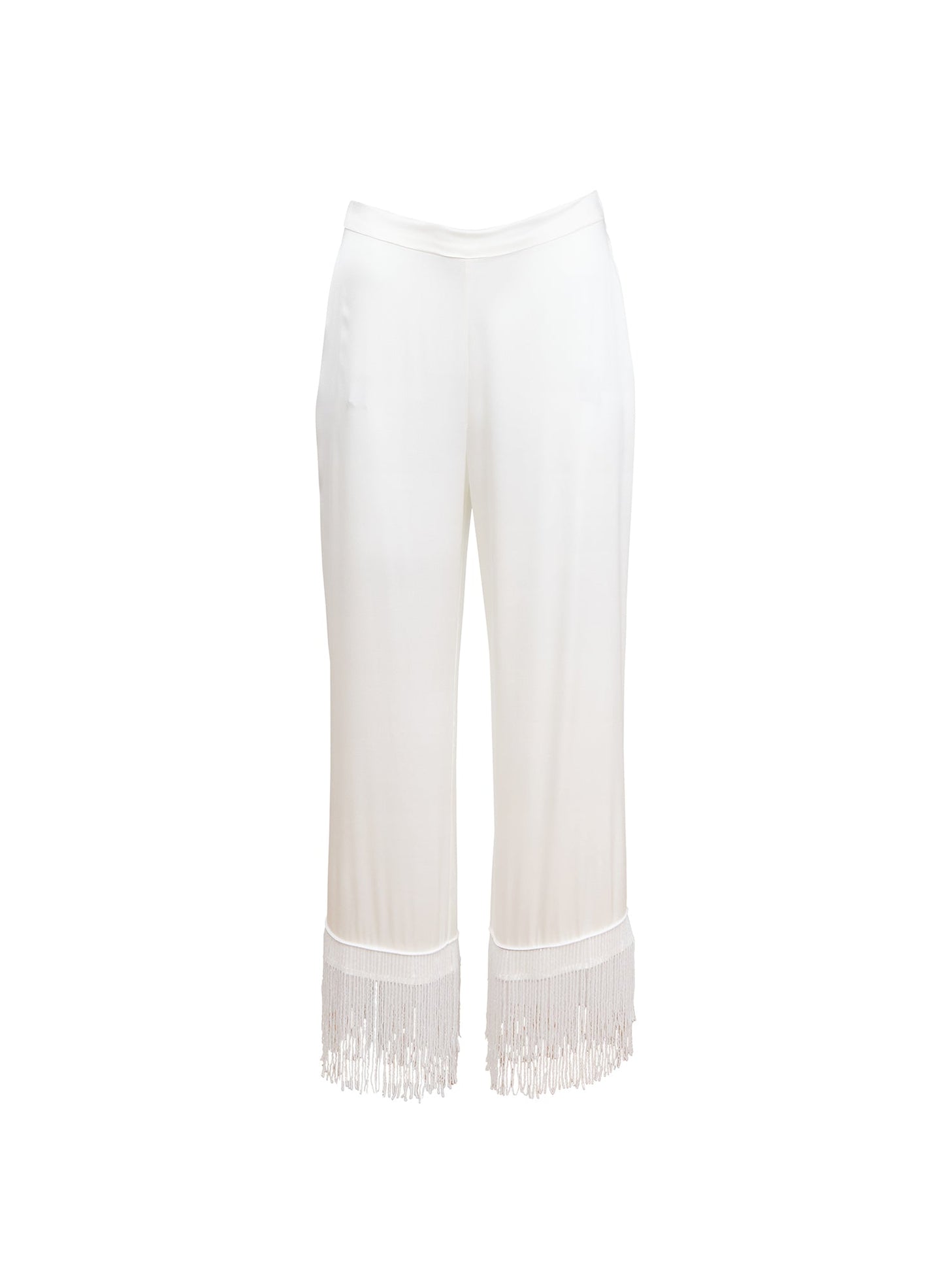 Bianca Fringe Silk Pant Ivory