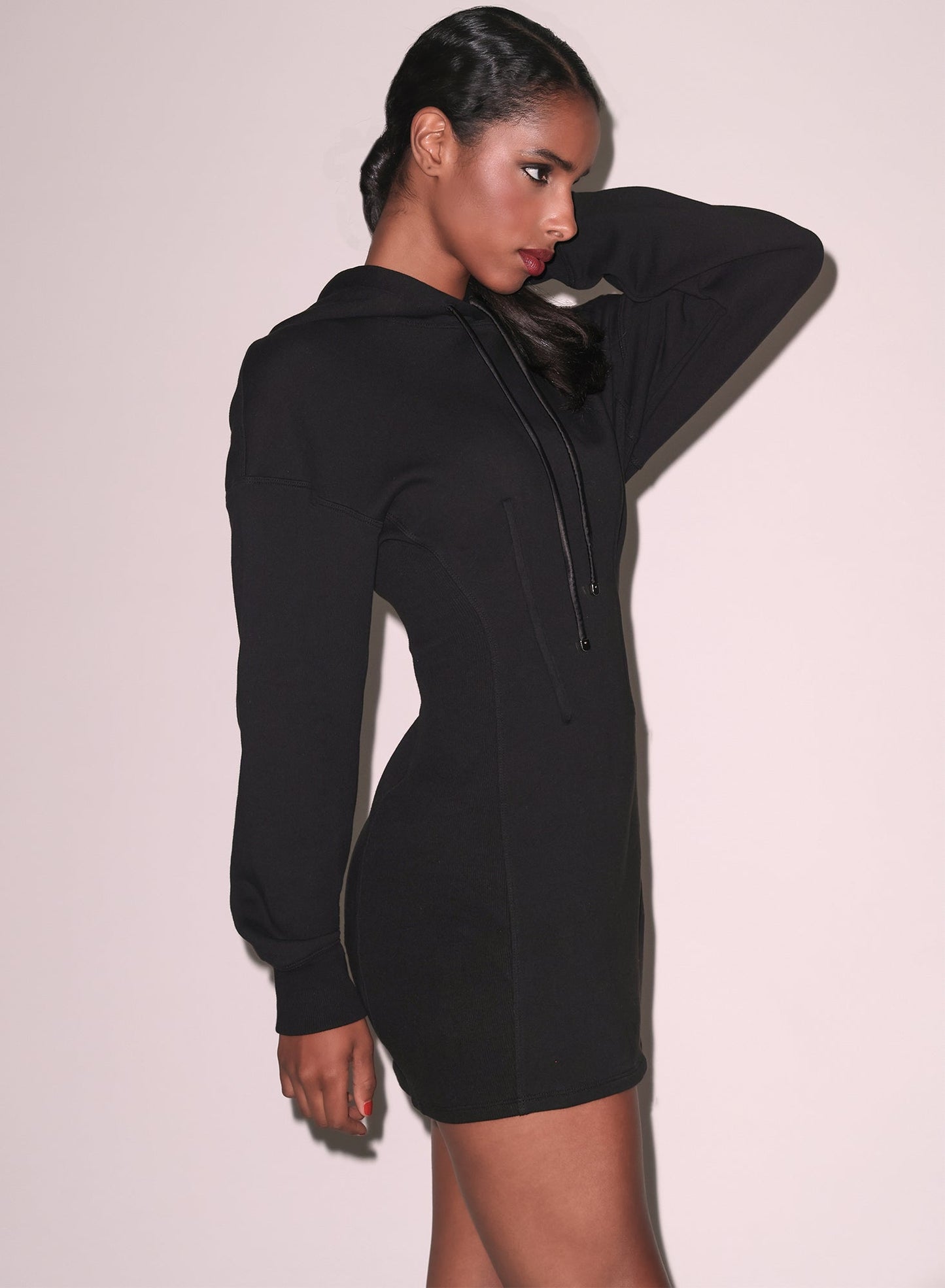 Hoodie Corset Dress Black