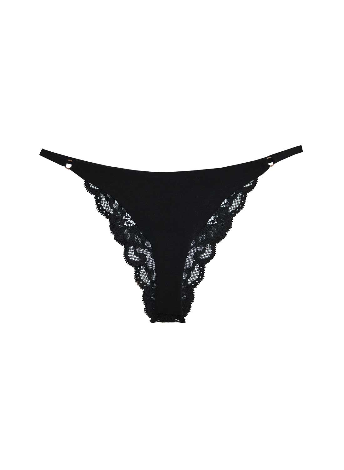 Lace Cheeky Seamless String Black