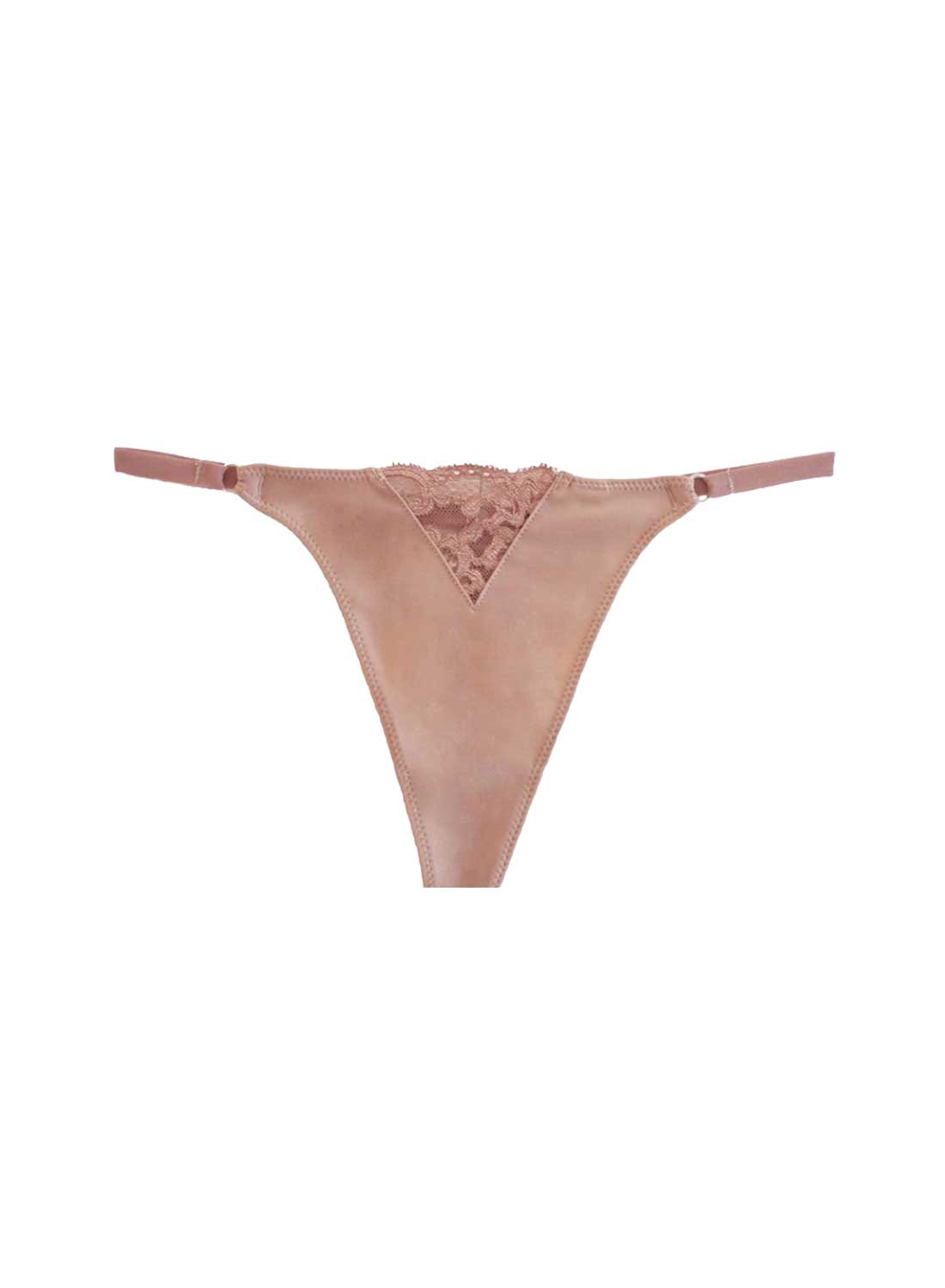 Charlotte Lace V String Tan