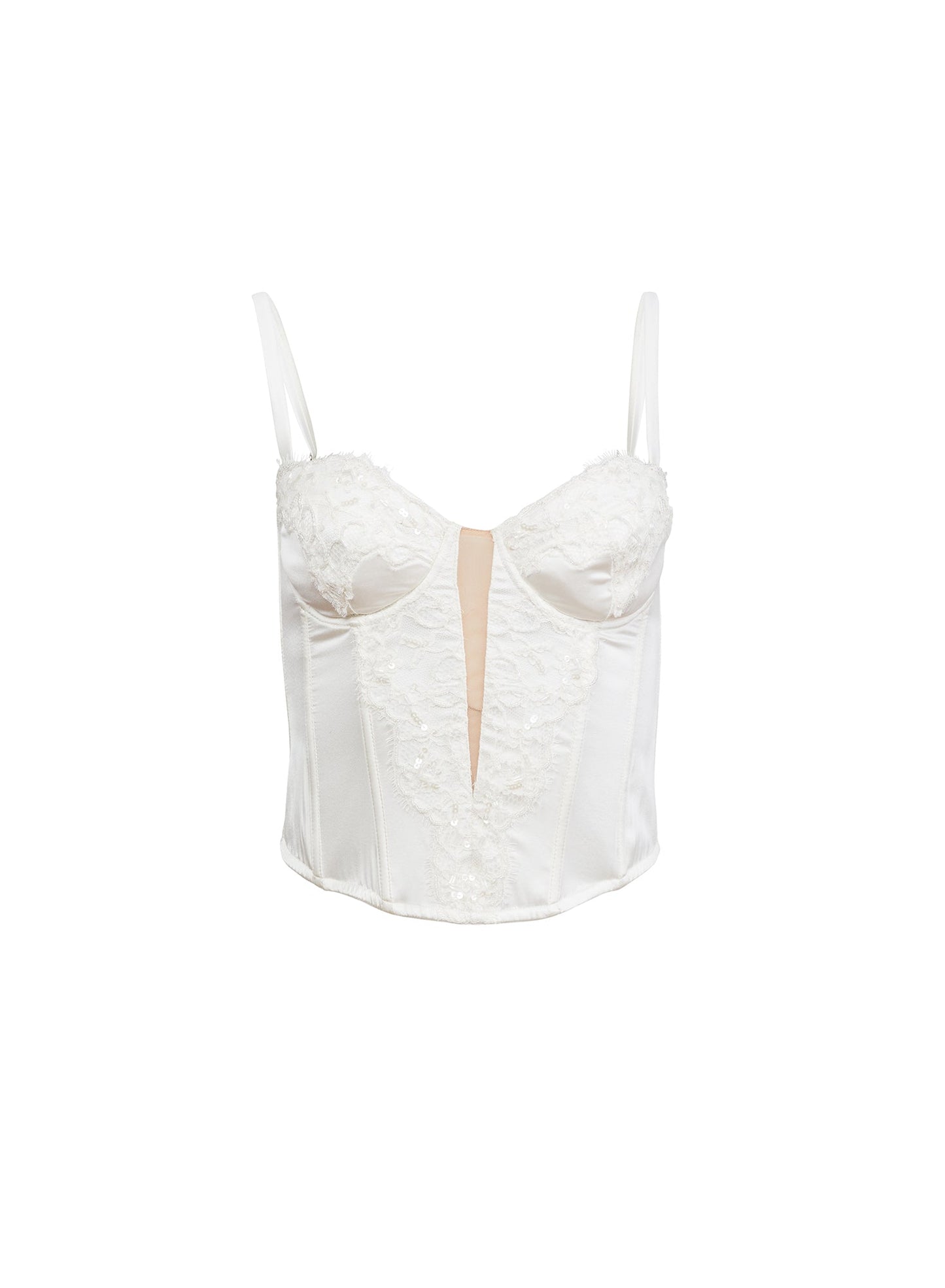 Daphne Silk Bustier Ivory Lace