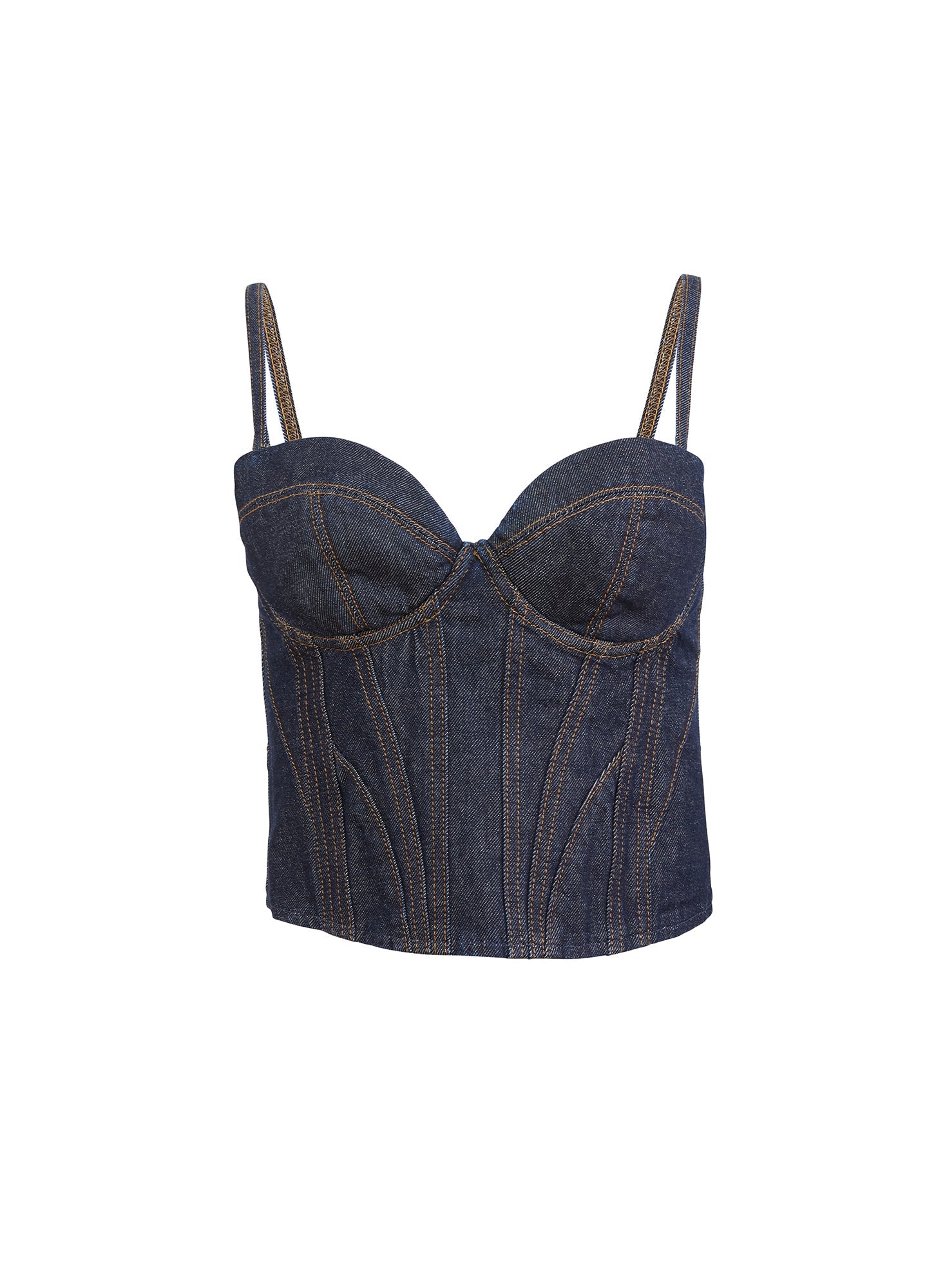 Indigo Denim Chic Bustier Top