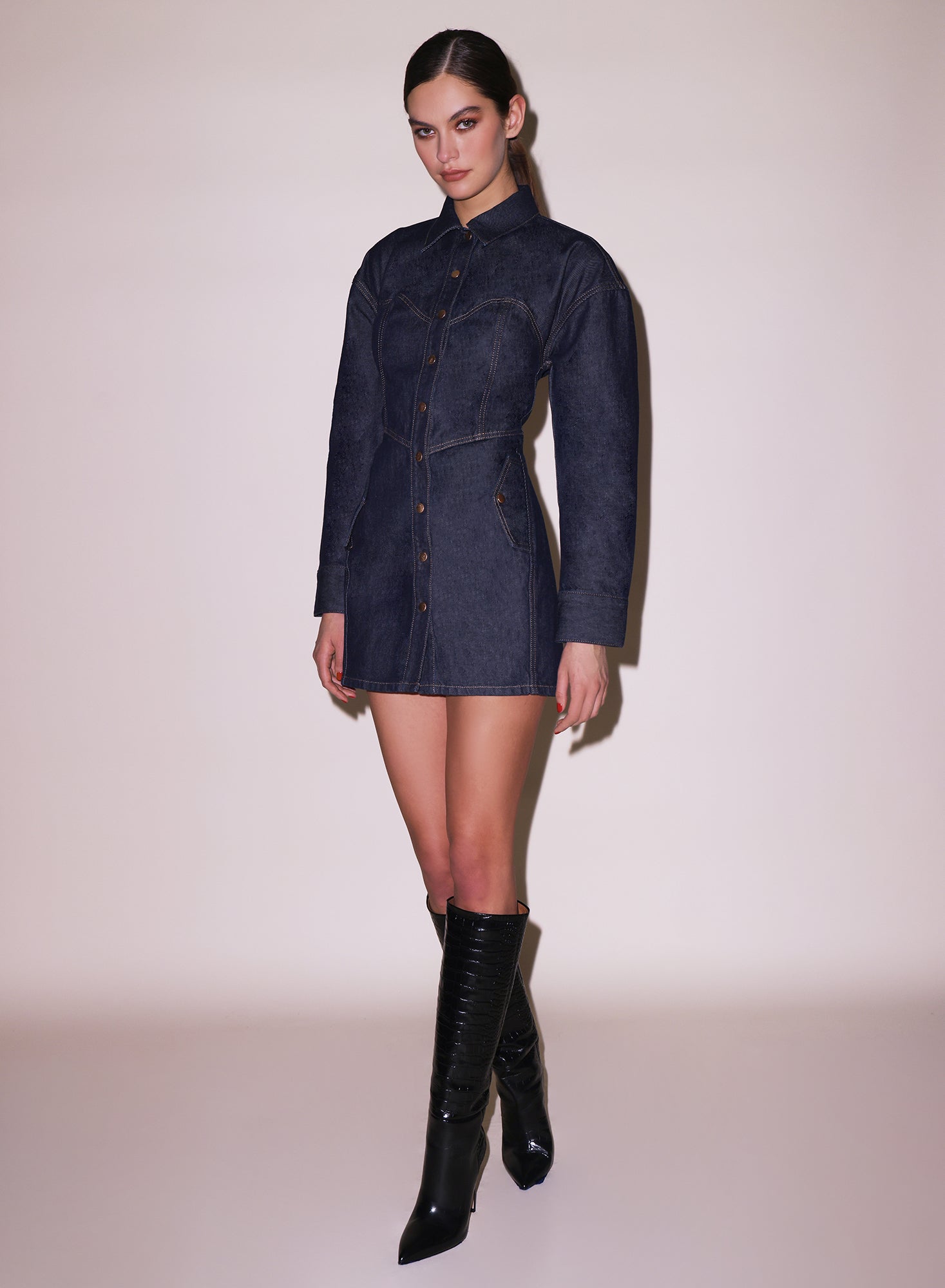 Indigo Denim Shirt Dress