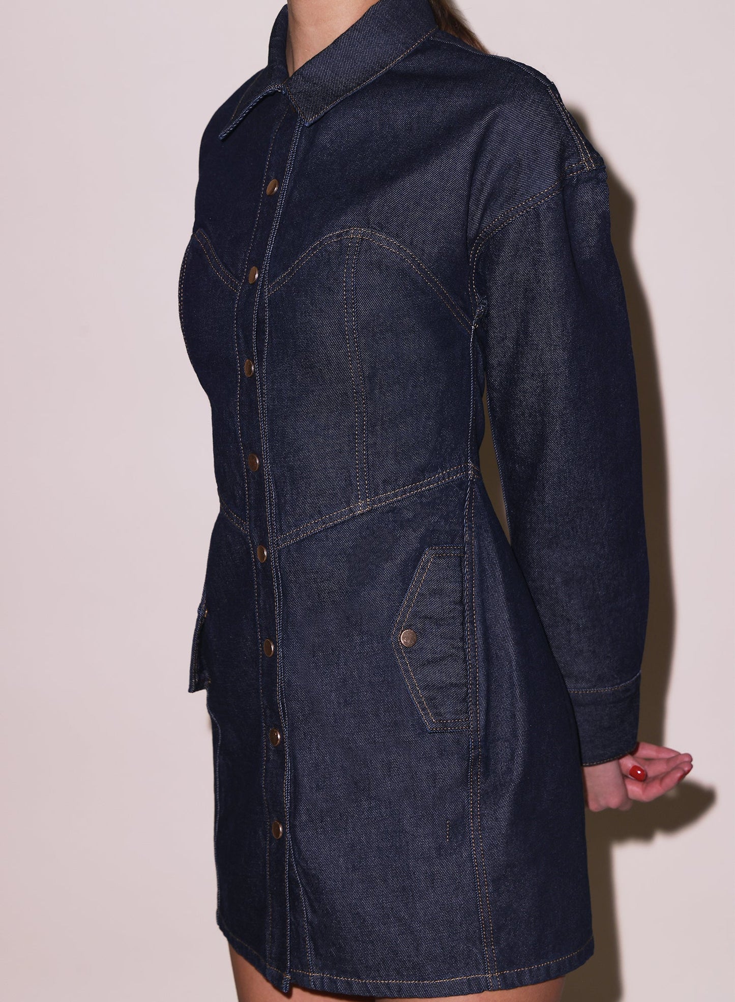 Indigo Denim Shirt Dress