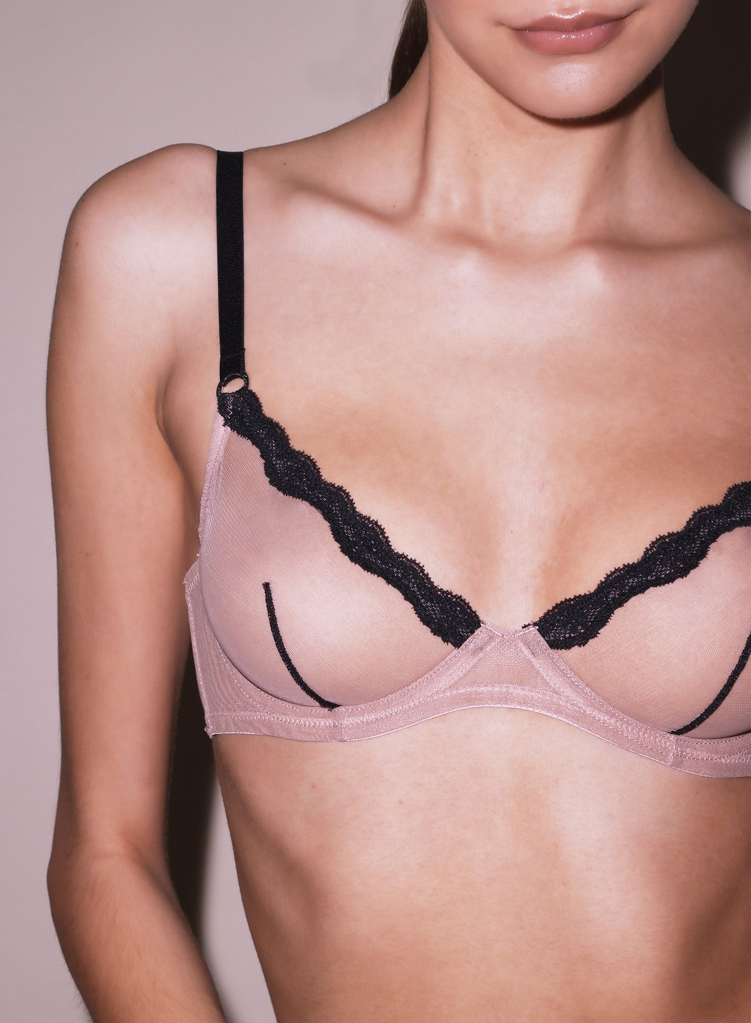 Sheer Tulle Demi Bra Petal