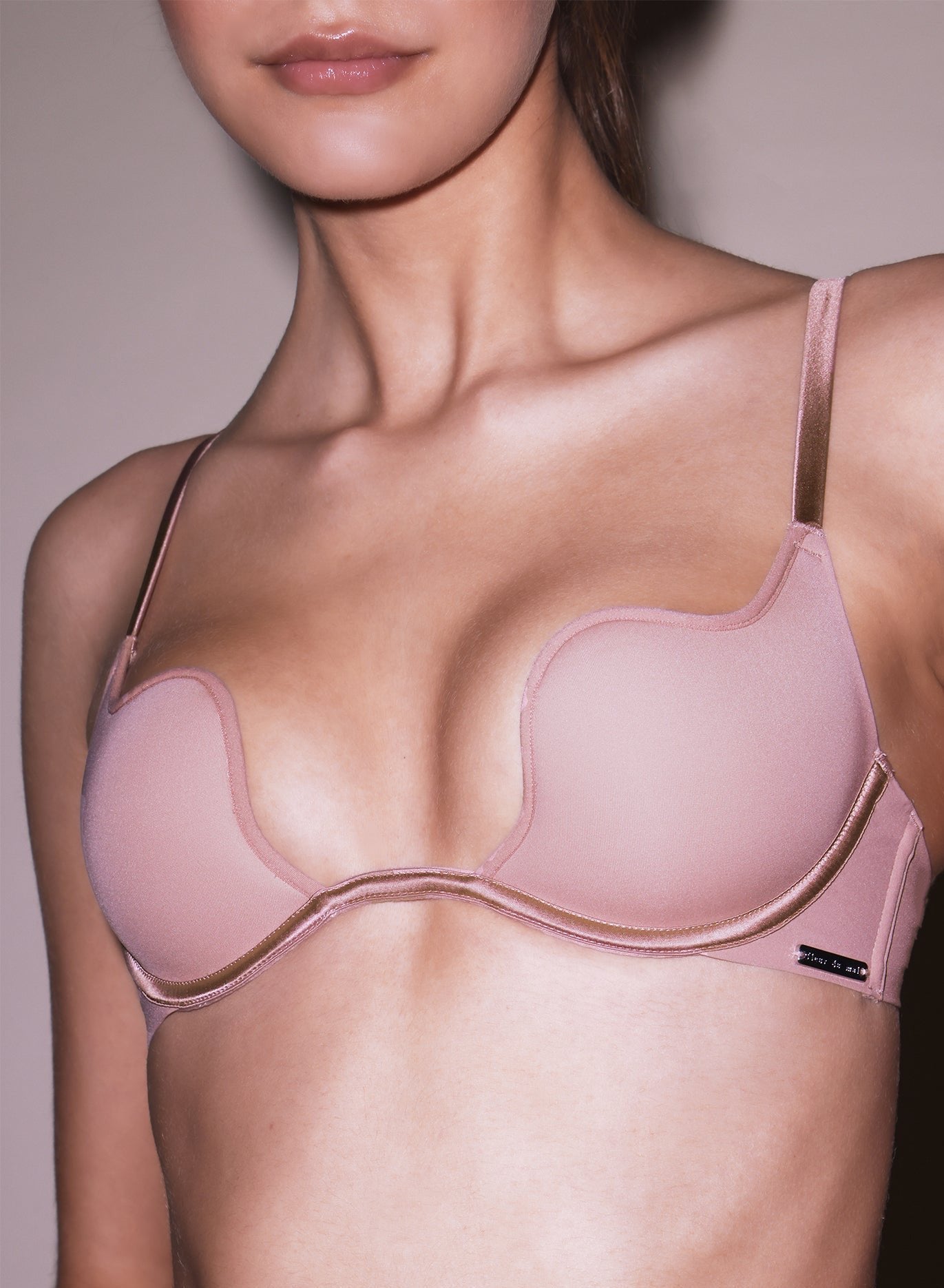 Le Stretch Micro Seduce U Plunge Bra Tan