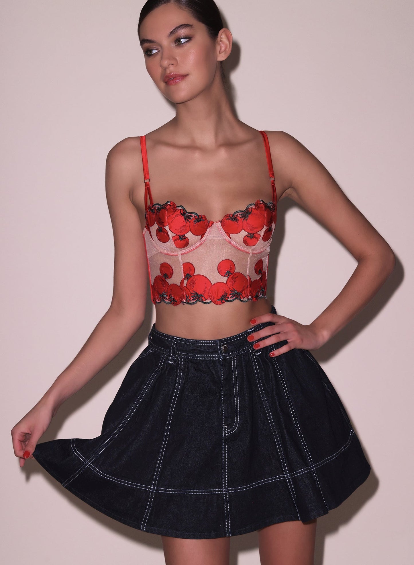 Pomodoro Embroidered Bustier