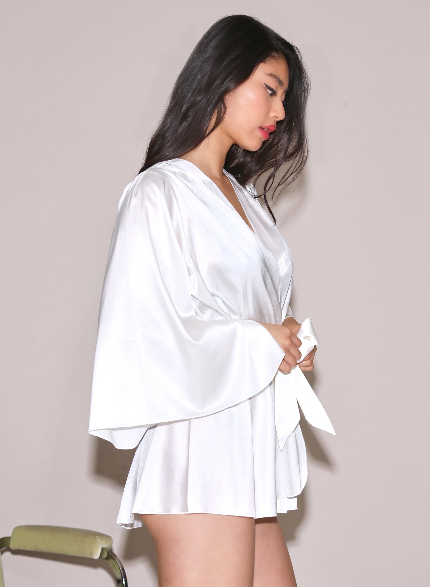 Luxurious Angel Sleeve Silk Robe