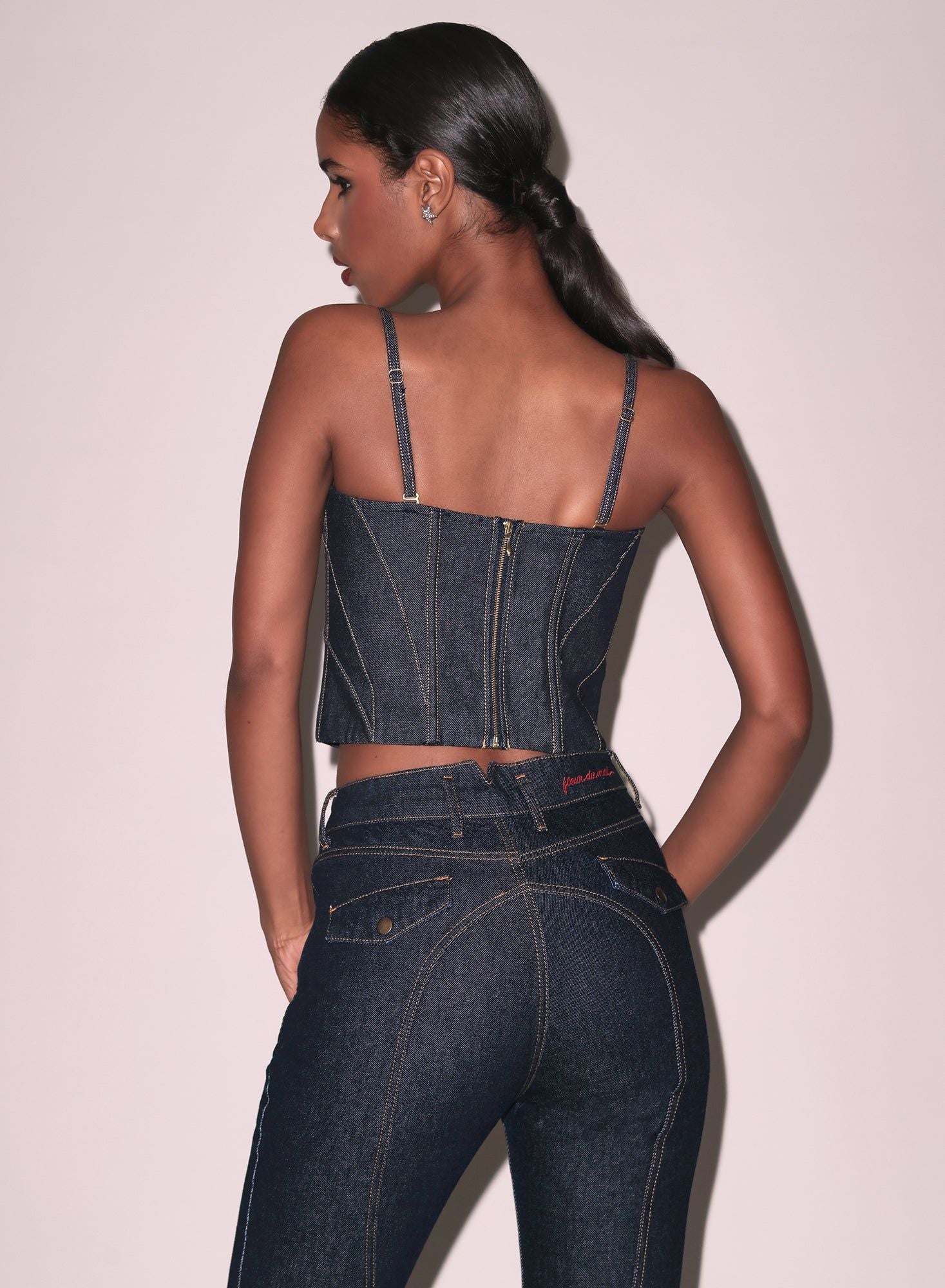 Indigo Denim Chic Bustier Top