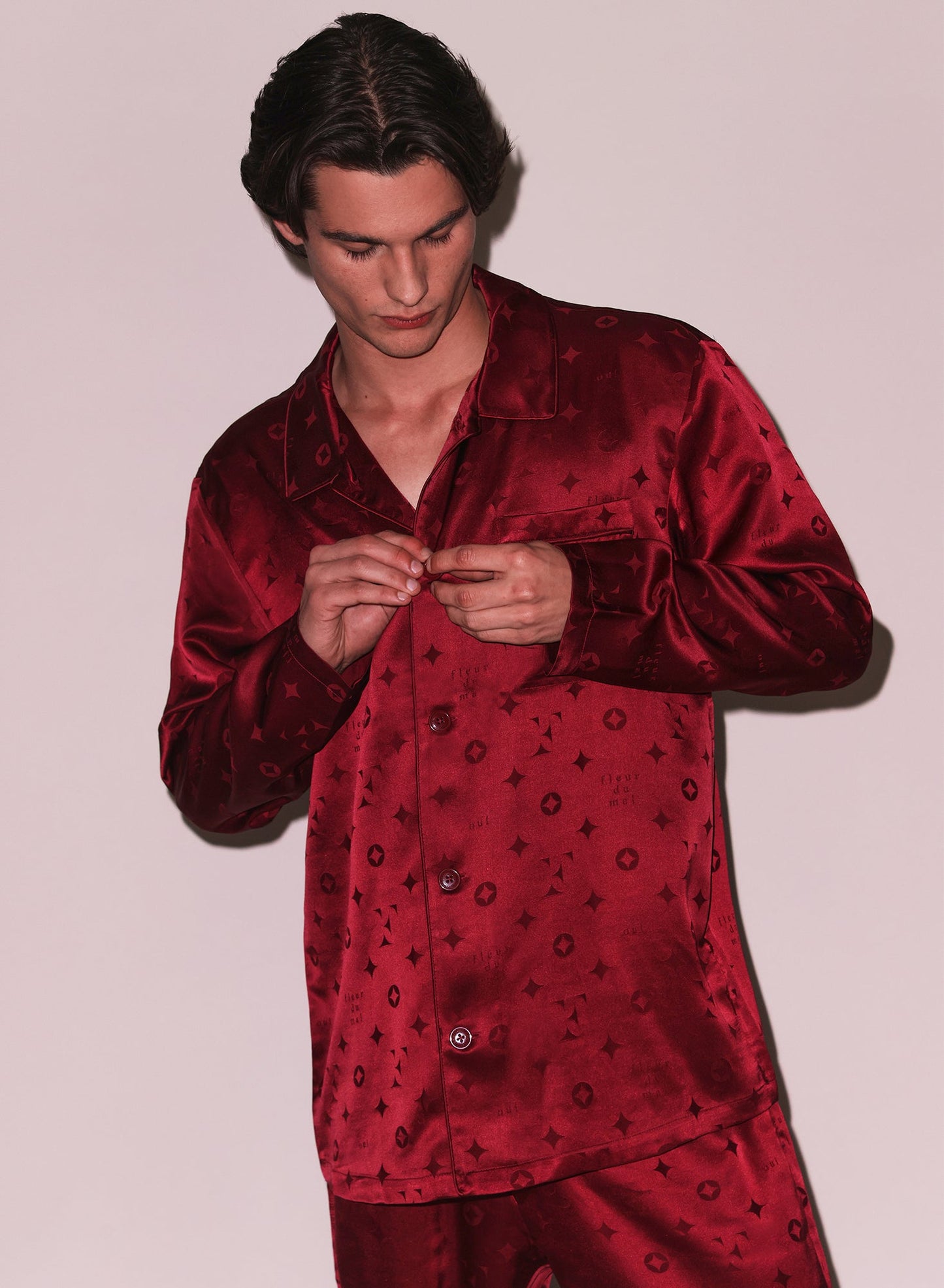 Silk Jacquard Pajama Top Barolo Luxury