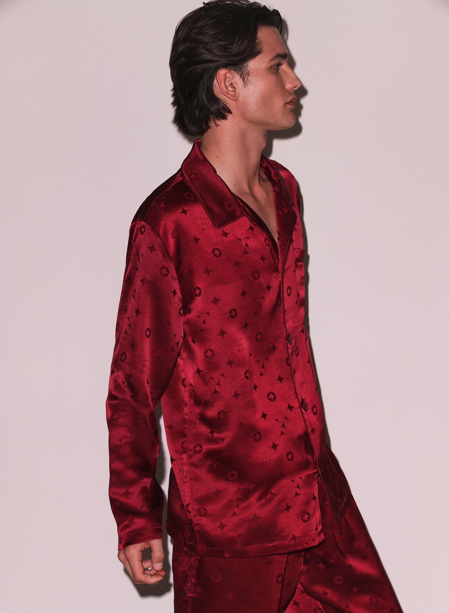 Silk Jacquard Pajama Top Barolo Luxury