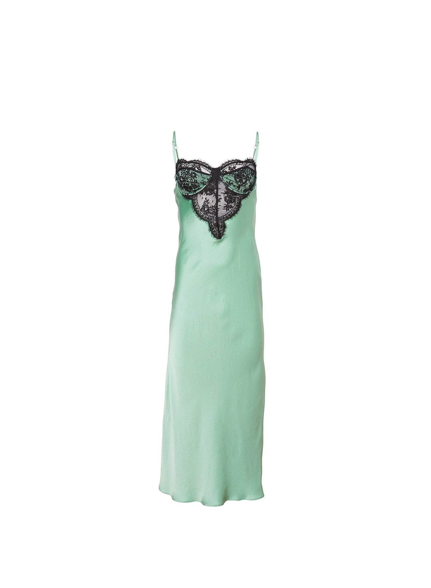 Lace Cupped Silk Slip Dress