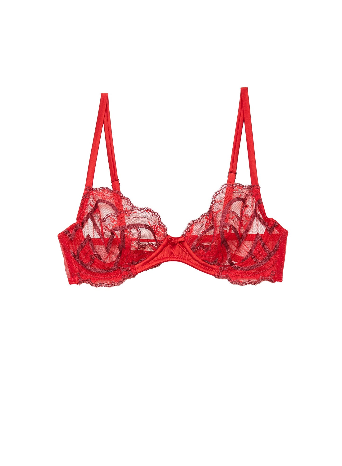 Hendrix Embroidery Demi Bra Rouge