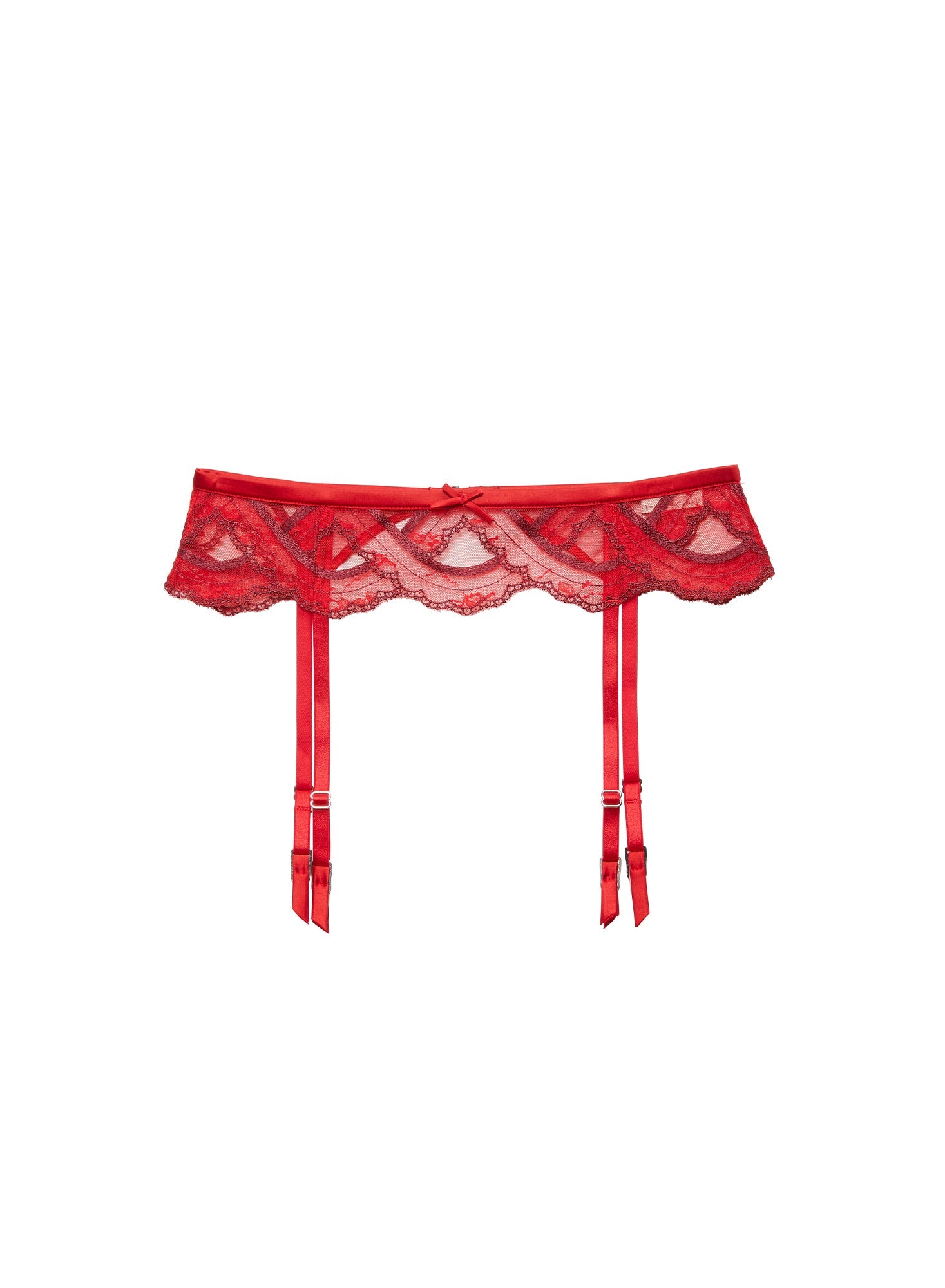 Hendrix Embroidery Garter Belt Rouge