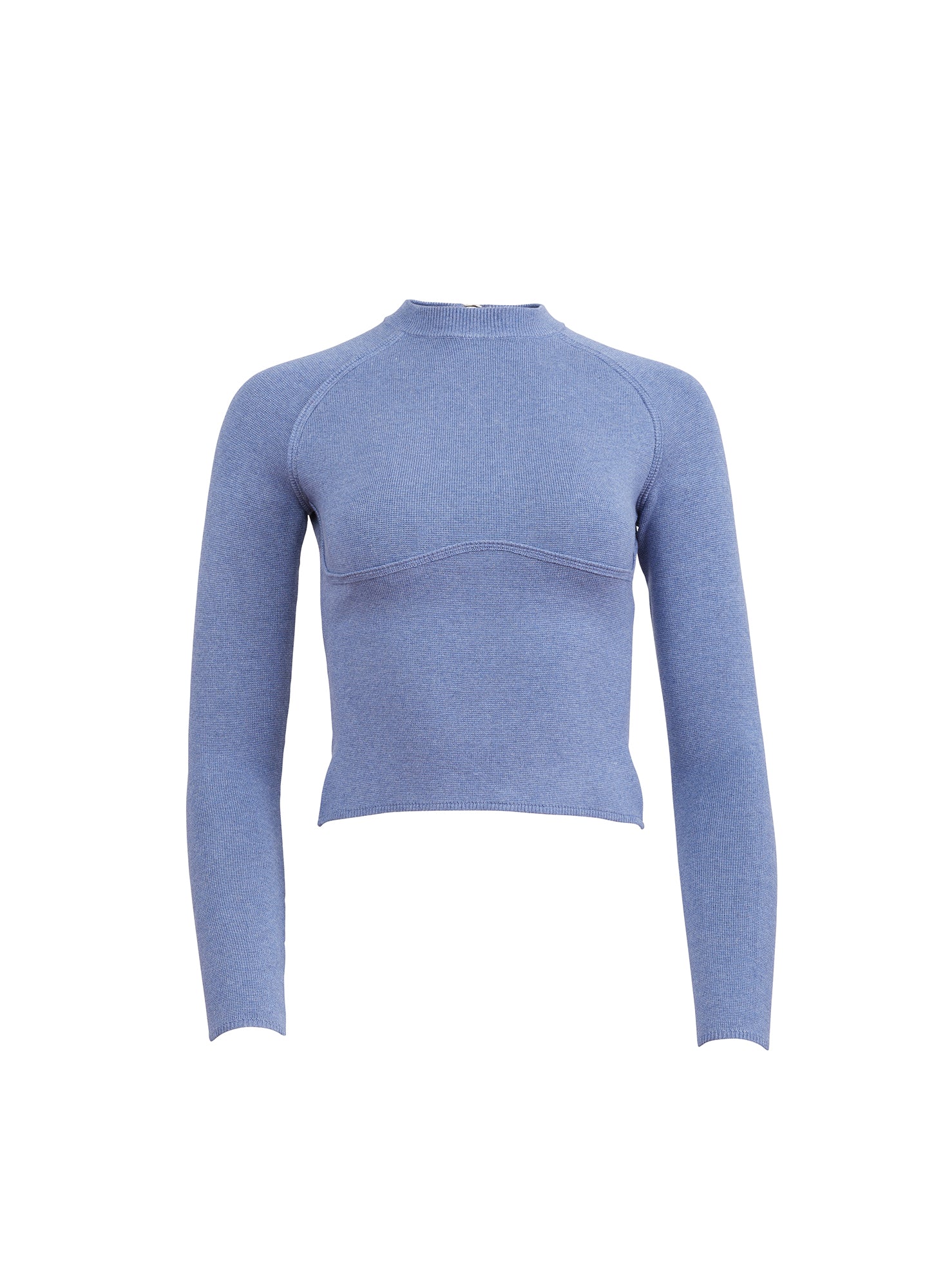 Knit Underbust Long Sleeve Top Charcoal Blue