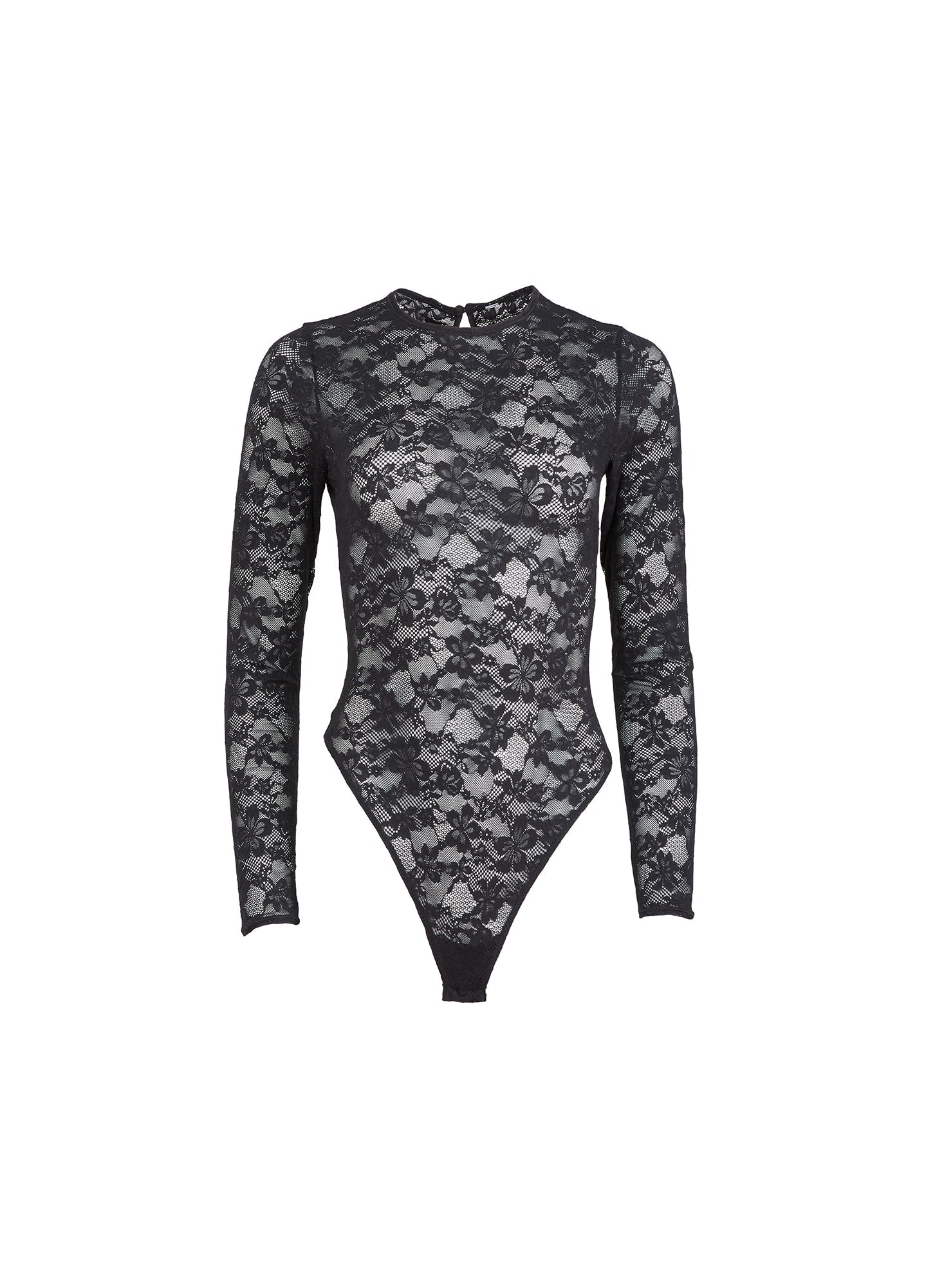 Le Stretch Lace Long Sleeve Bodysuit