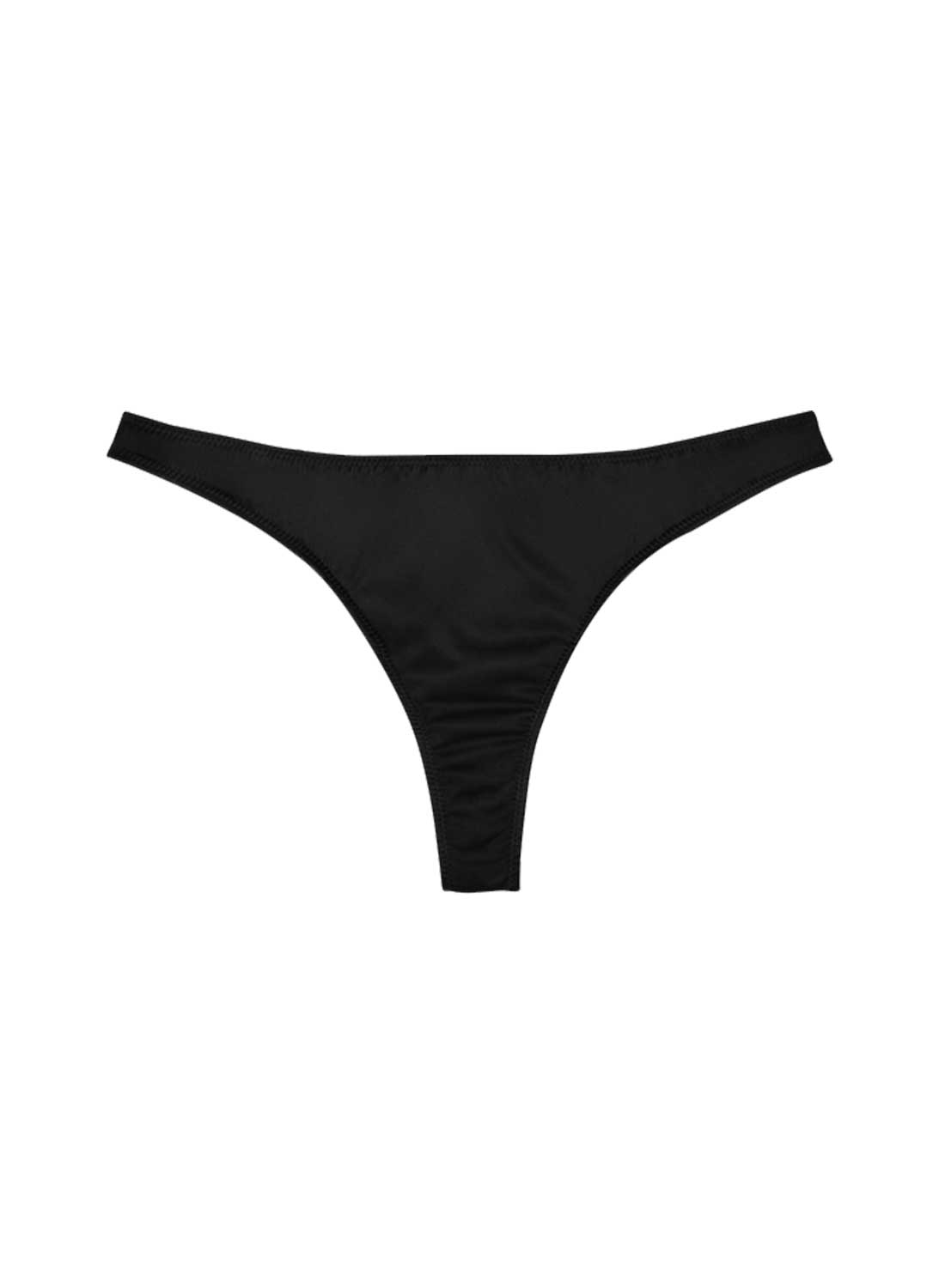 Luxe Silk Thong Black