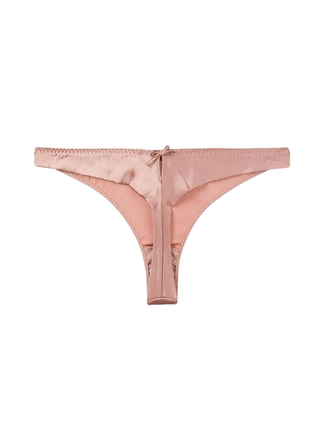 Luxe Silk Thong Tan