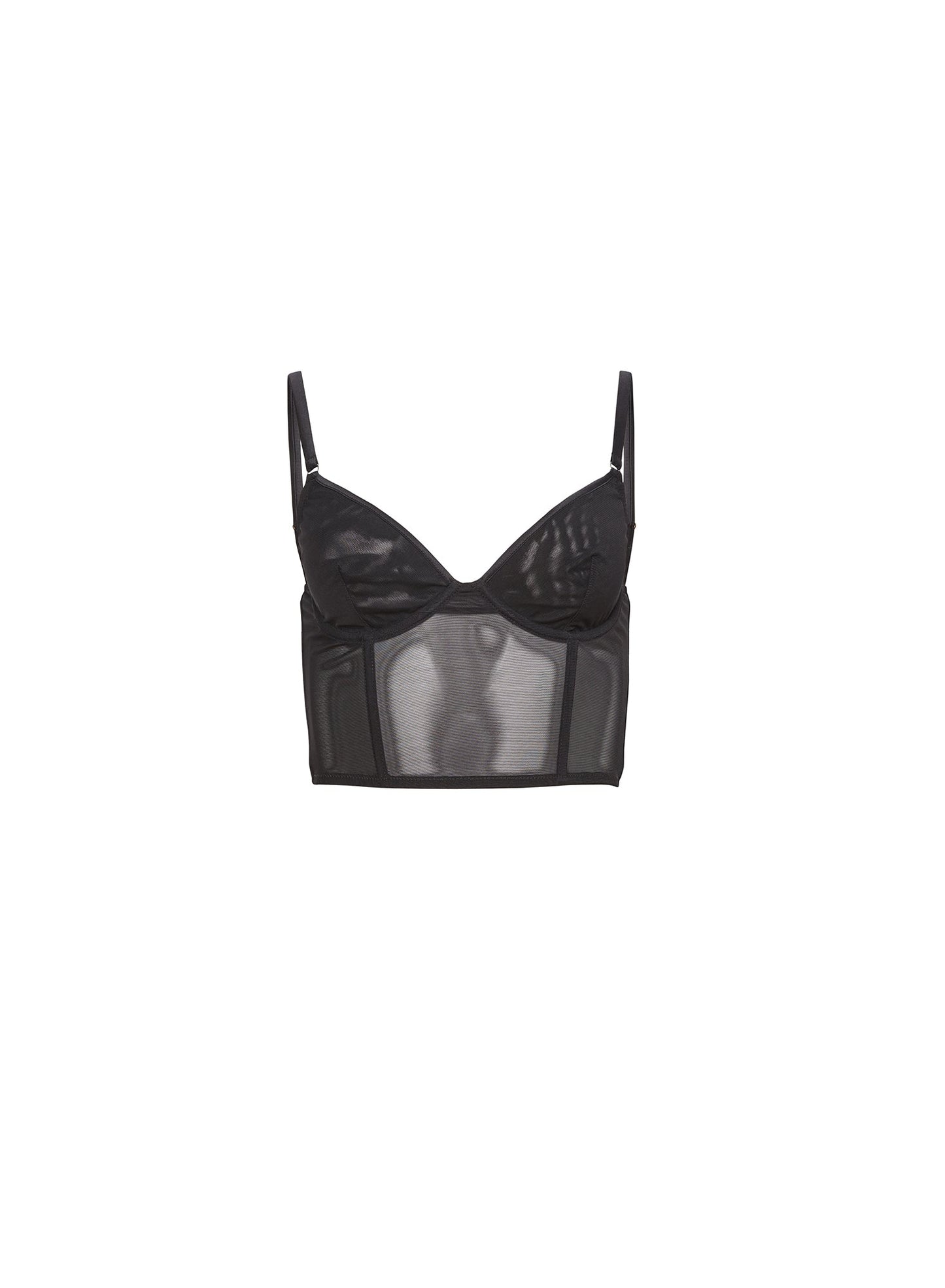 Mesh Longline Bustier Black