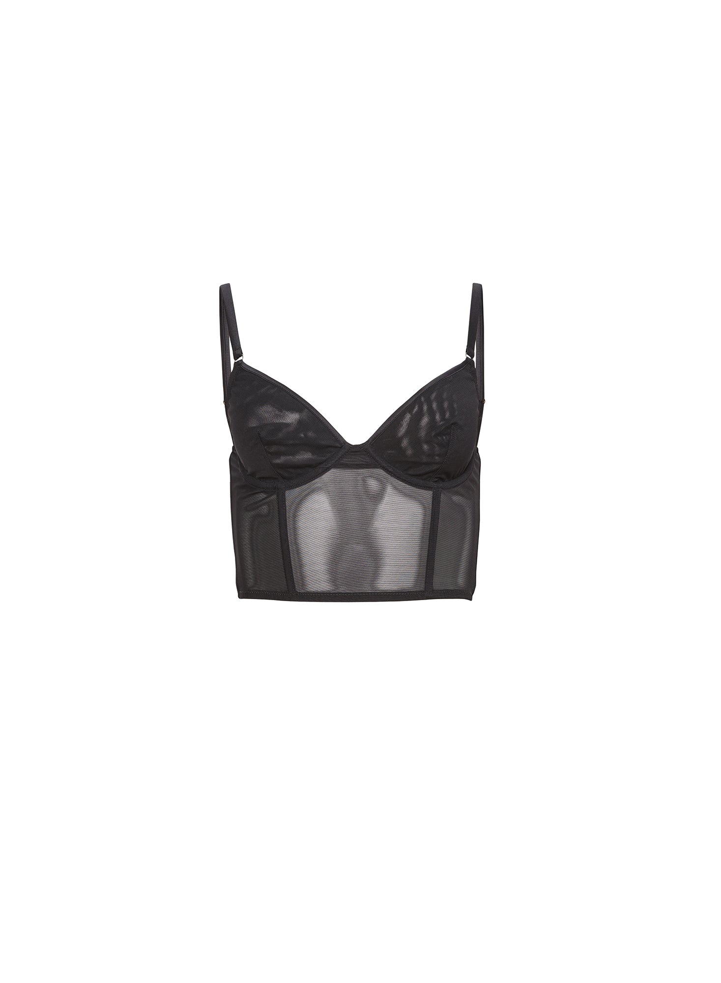 Mesh Longline Bustier Black