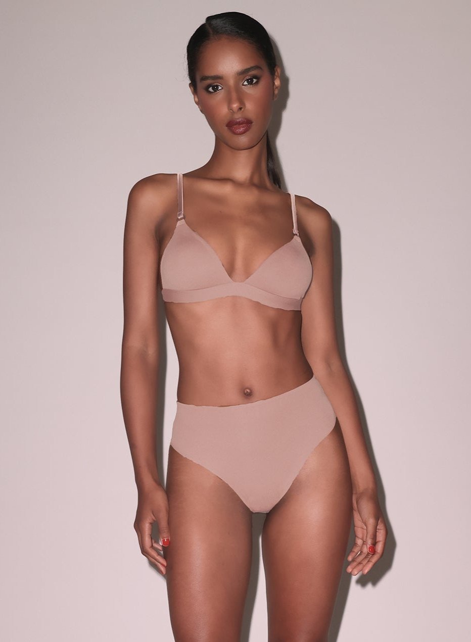 Stretchy Micro High Waist Brief Tan