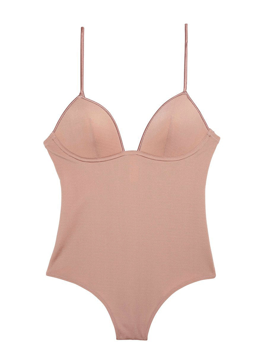 Tan Cupped Nonwire Bodysuit