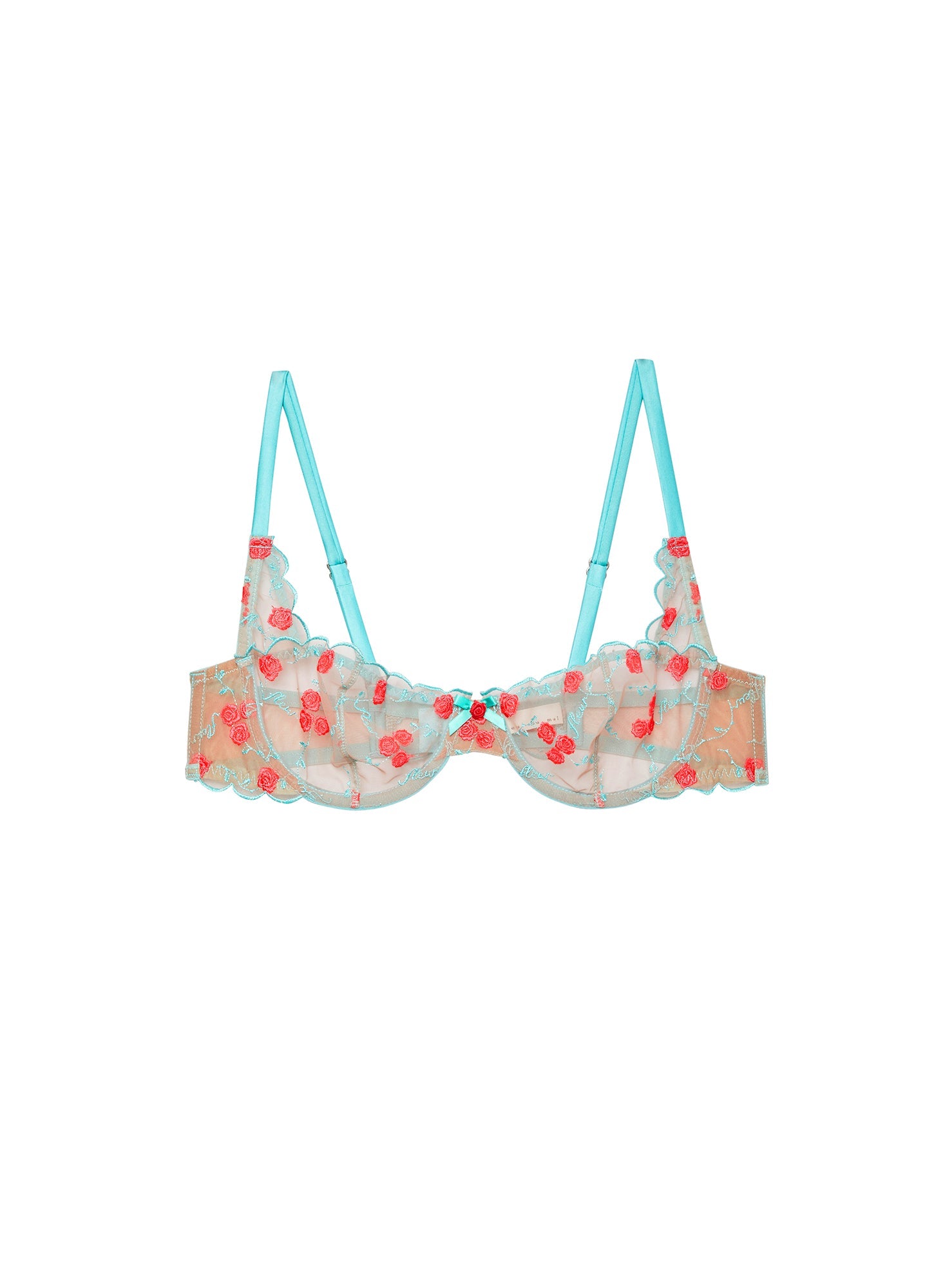 Rose Vine Embroidery Balconette Bra