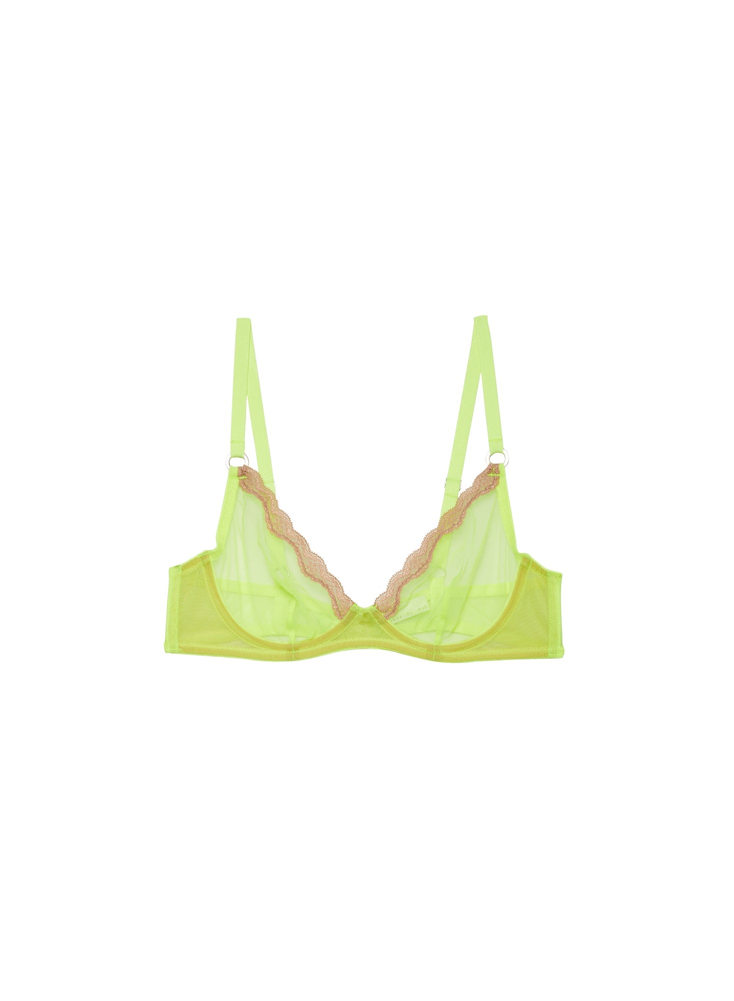 Neon Lemon Sheer Tulle Demi Bra