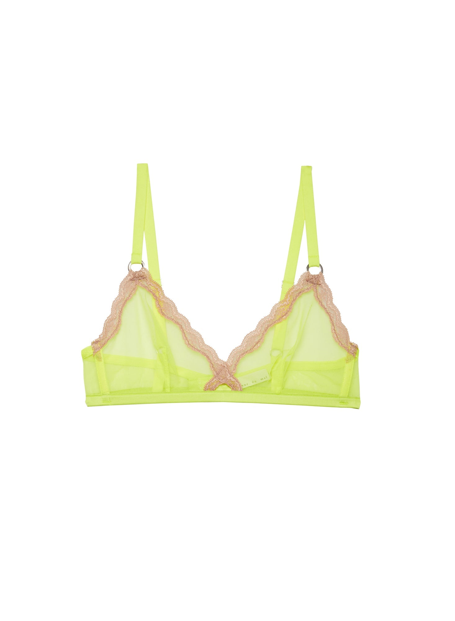 Sheer Tulle Neon Lemon Bralette