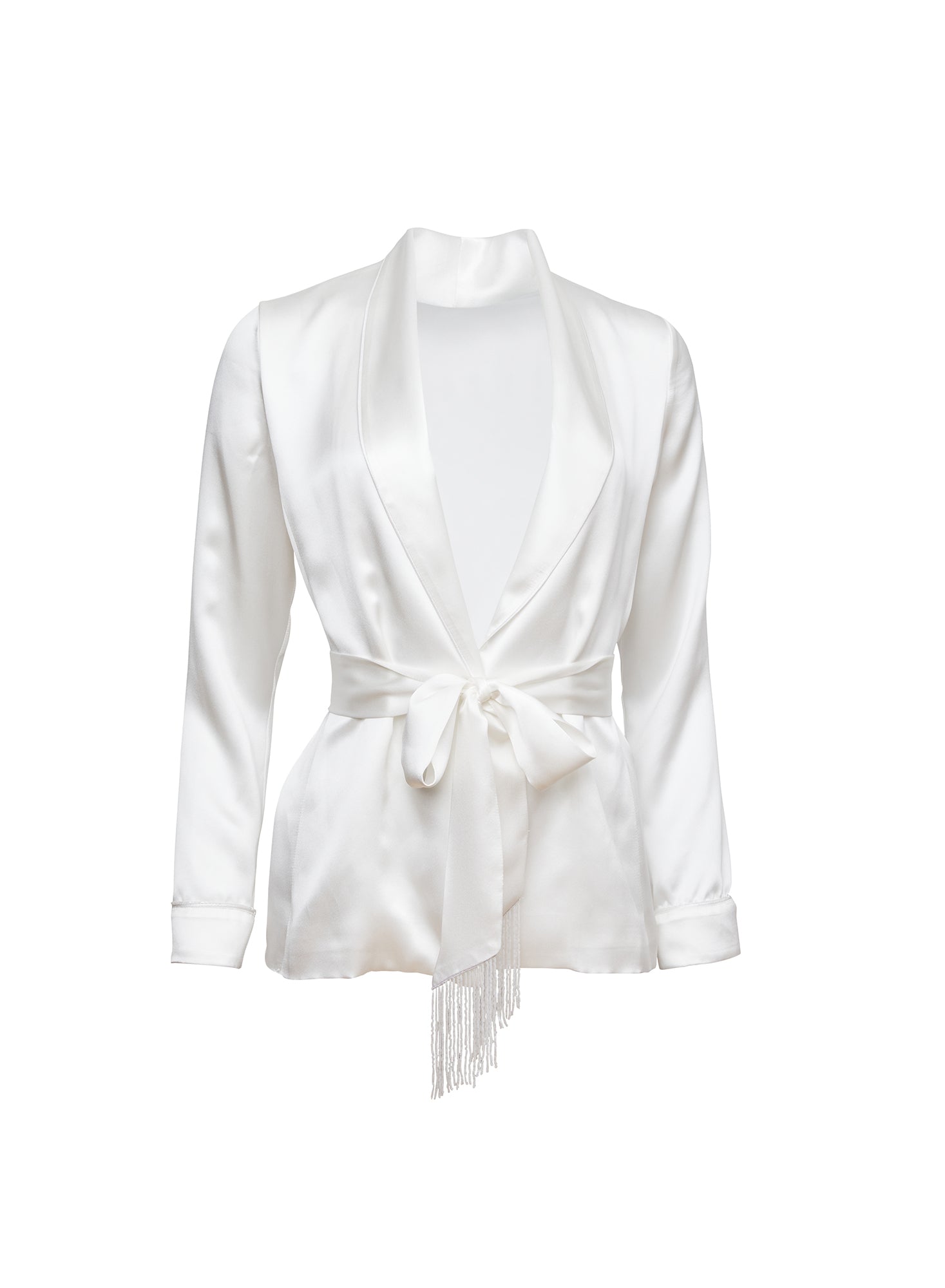 Ivory Silk Smoking Jacket