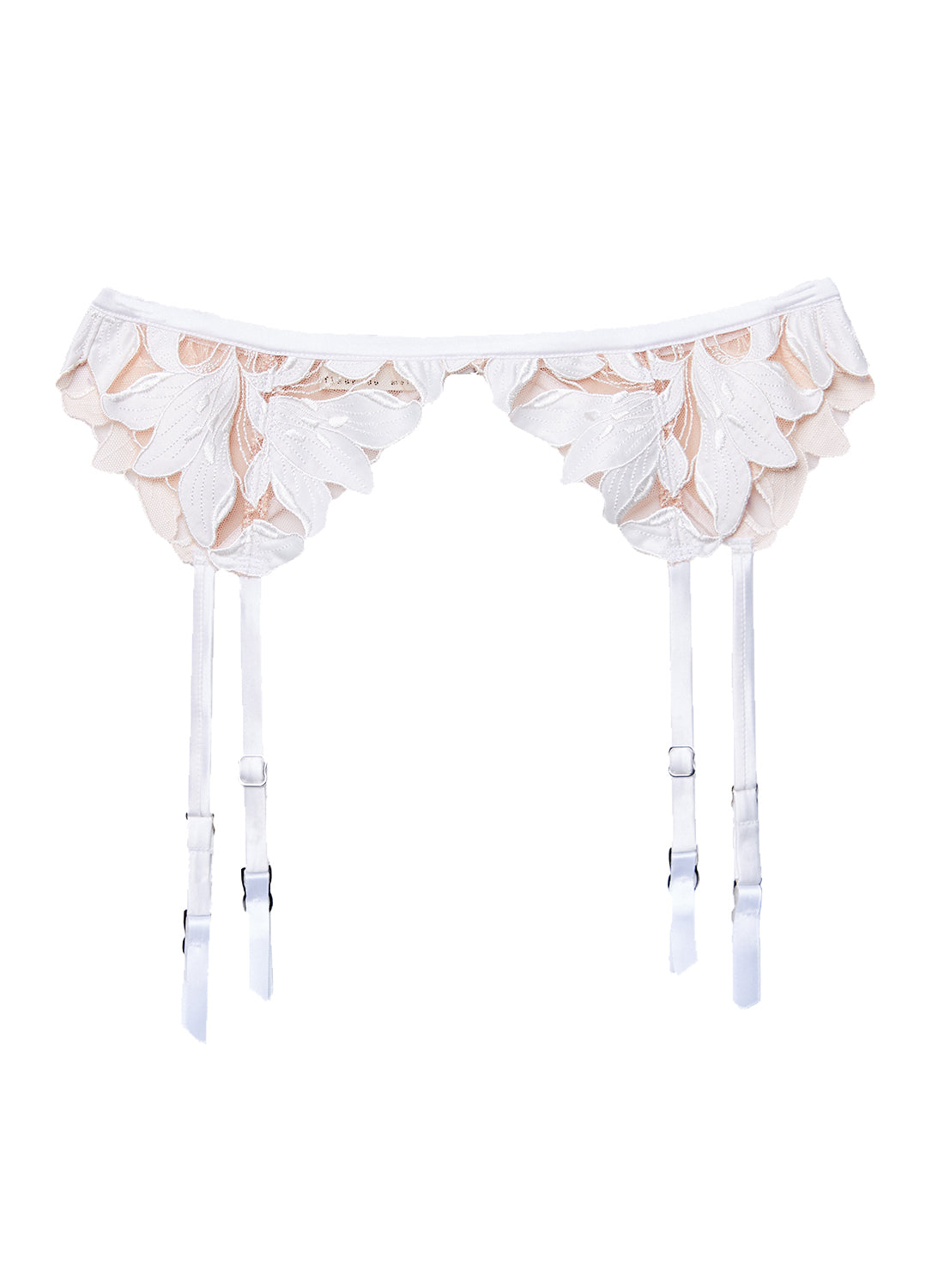 Lily Embroidered Garter Belt - Ivory