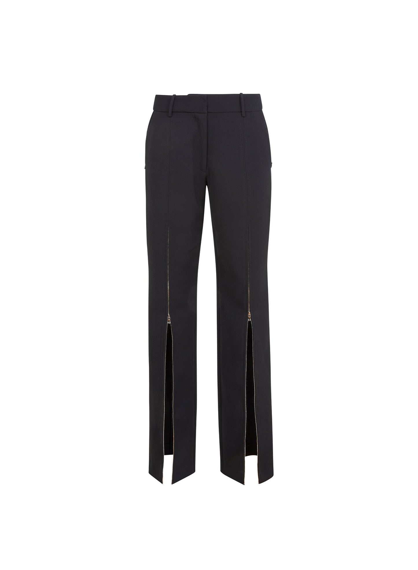 Black Zipper Split Hem Pant