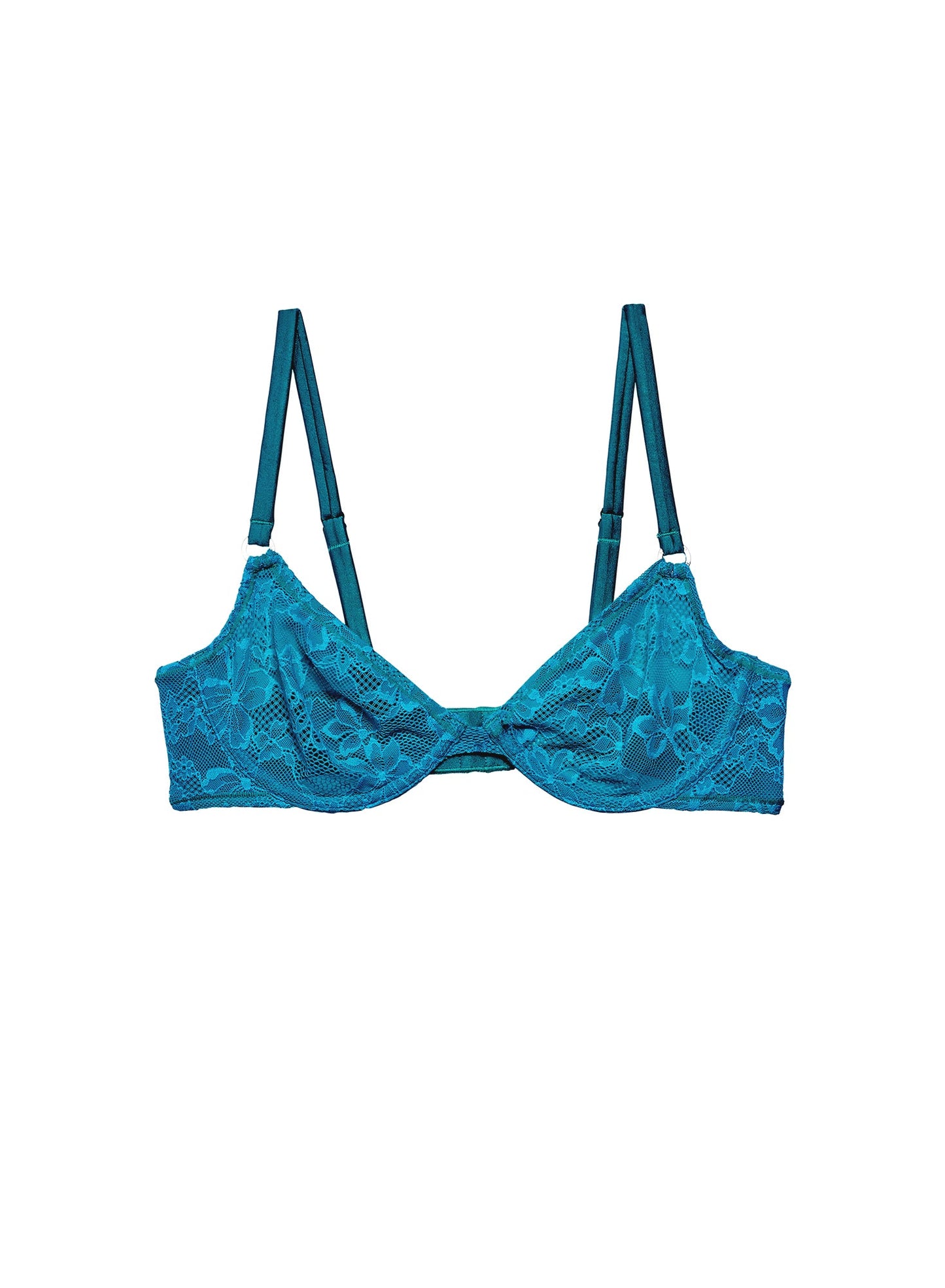 Stretchy Aquamarine Lace Bra