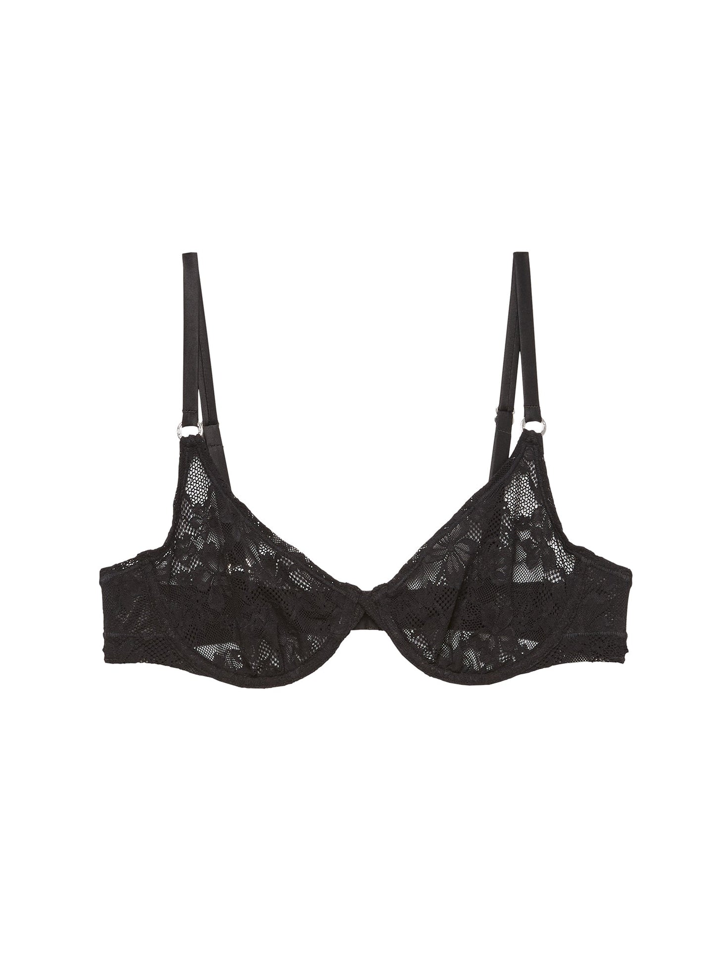 Stretch Lace Demi Bra Black