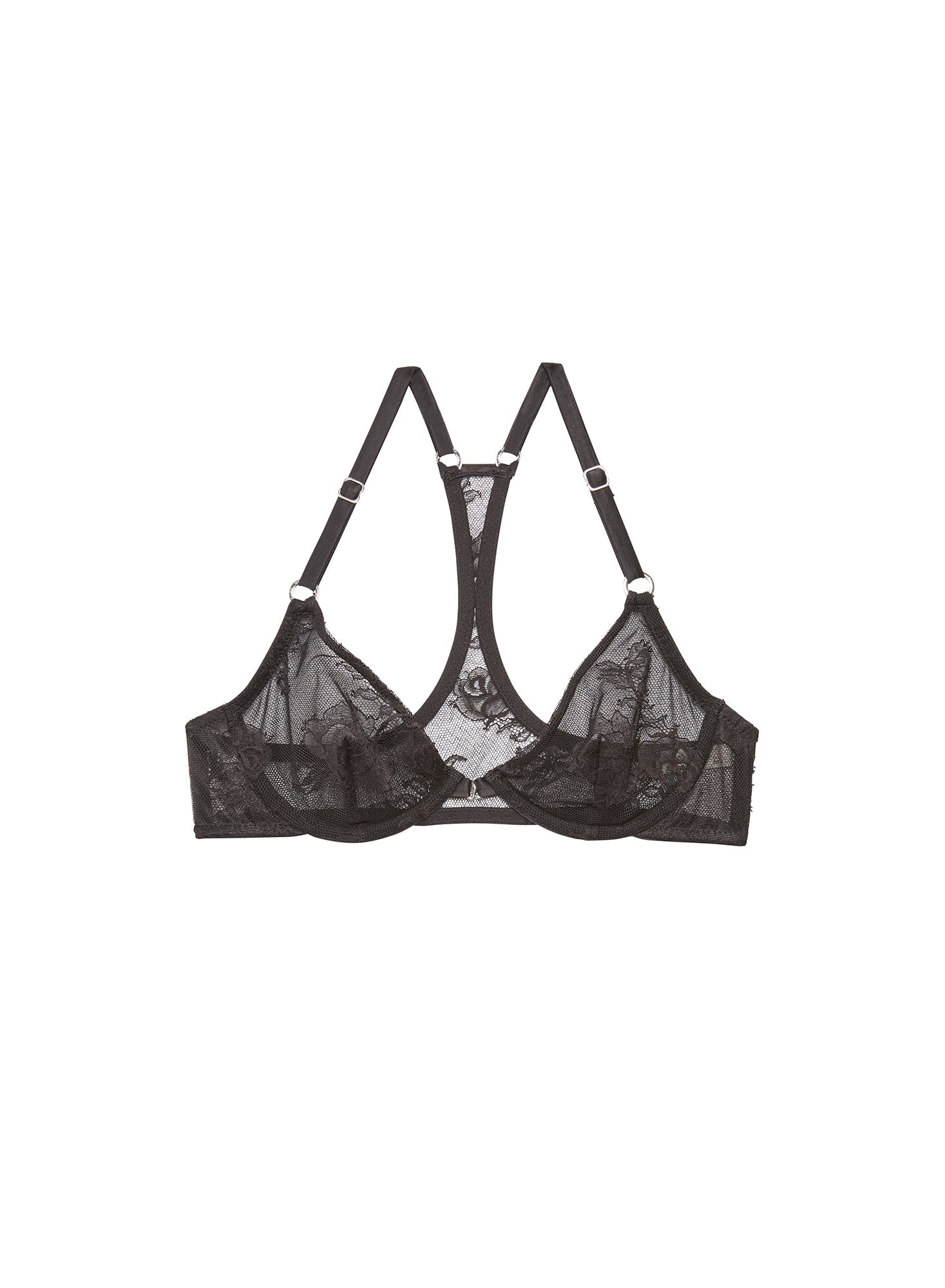 Lace Racerback Demi Bra Black