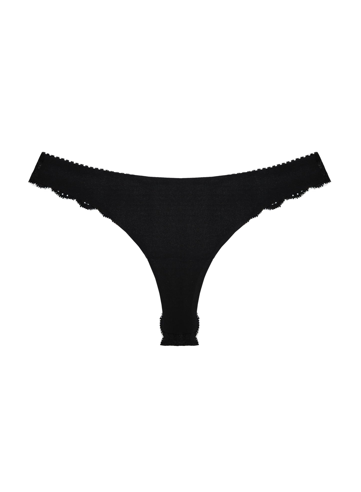 Lace Seamless Thong Black