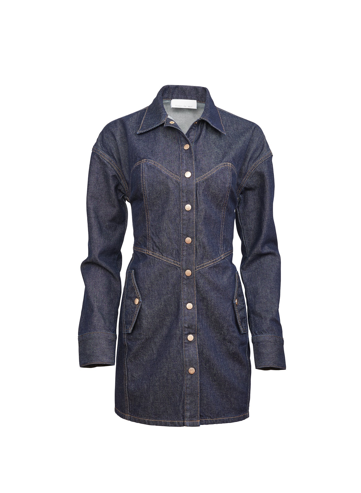 Indigo Denim Shirt Dress