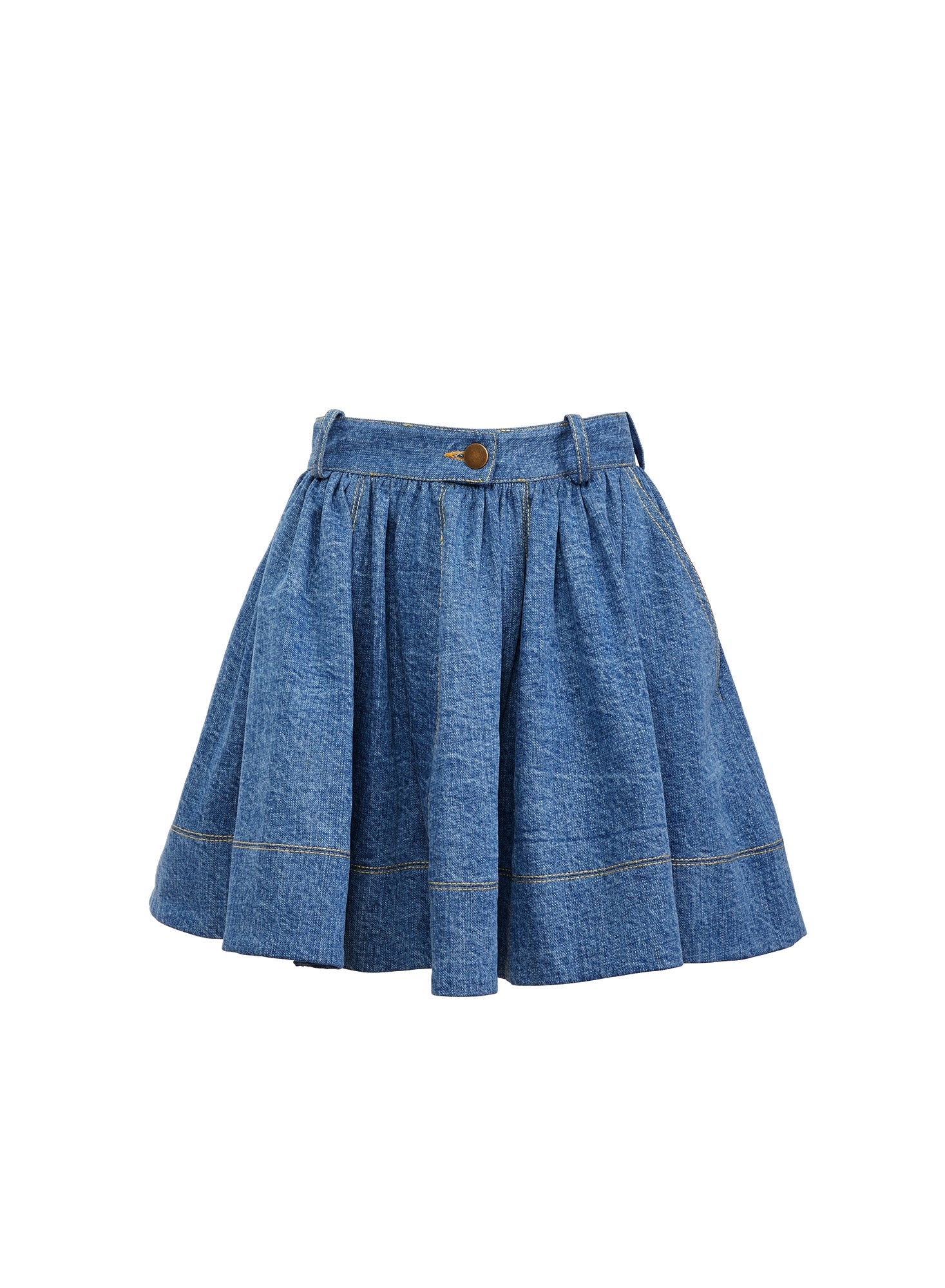 Denim Flare Mini Skirt