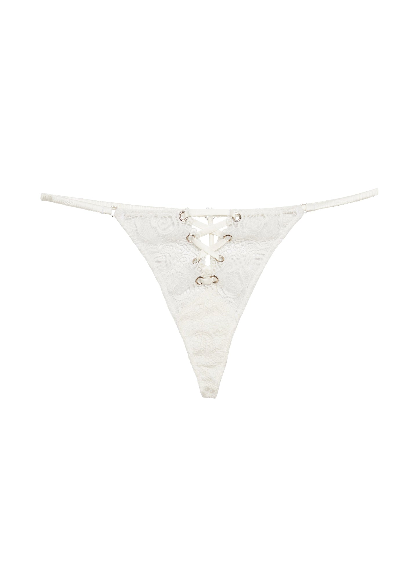 Eyelet Lace Up V-String