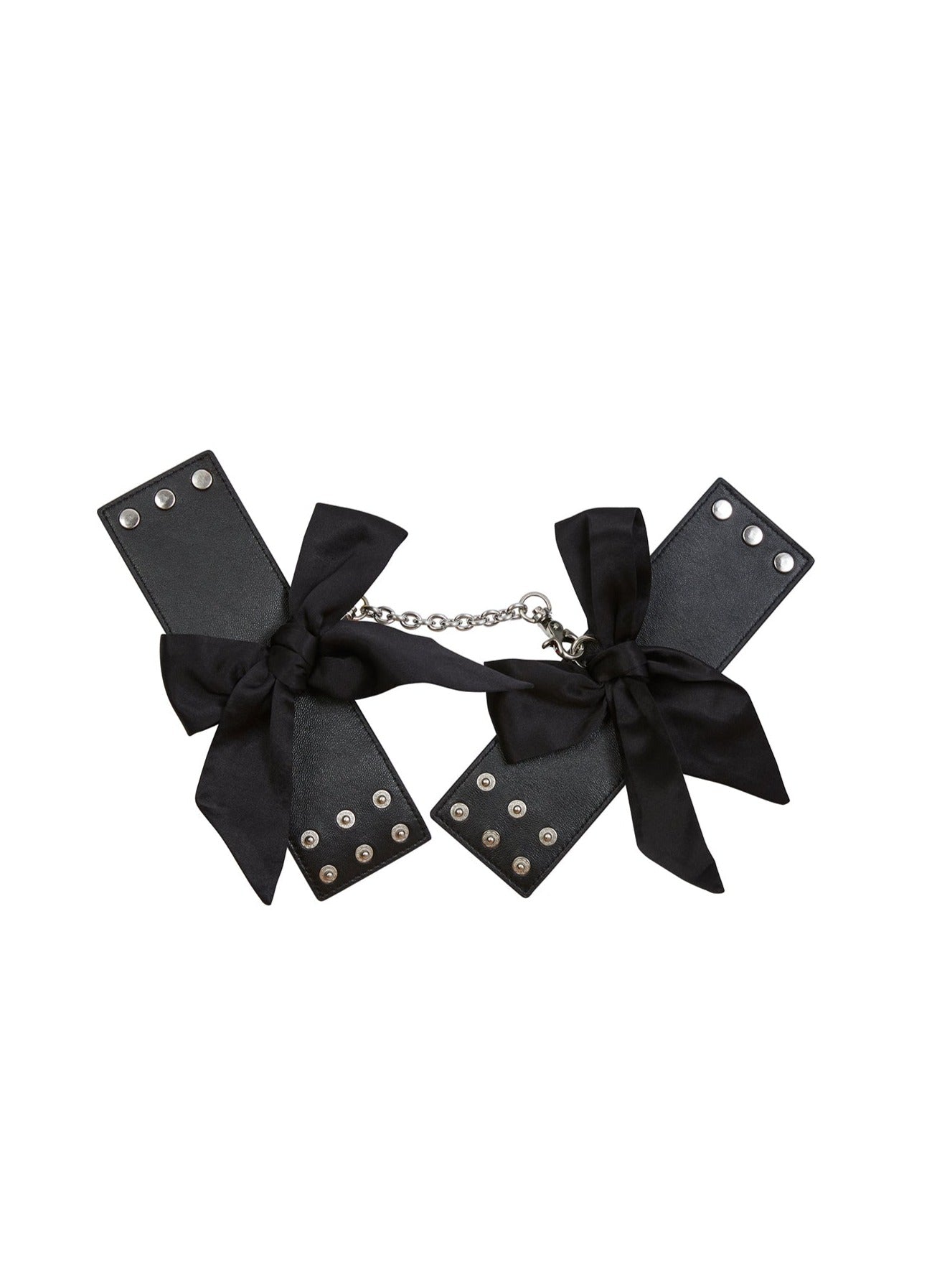 Leather Cuffs Silk Bows Bondage