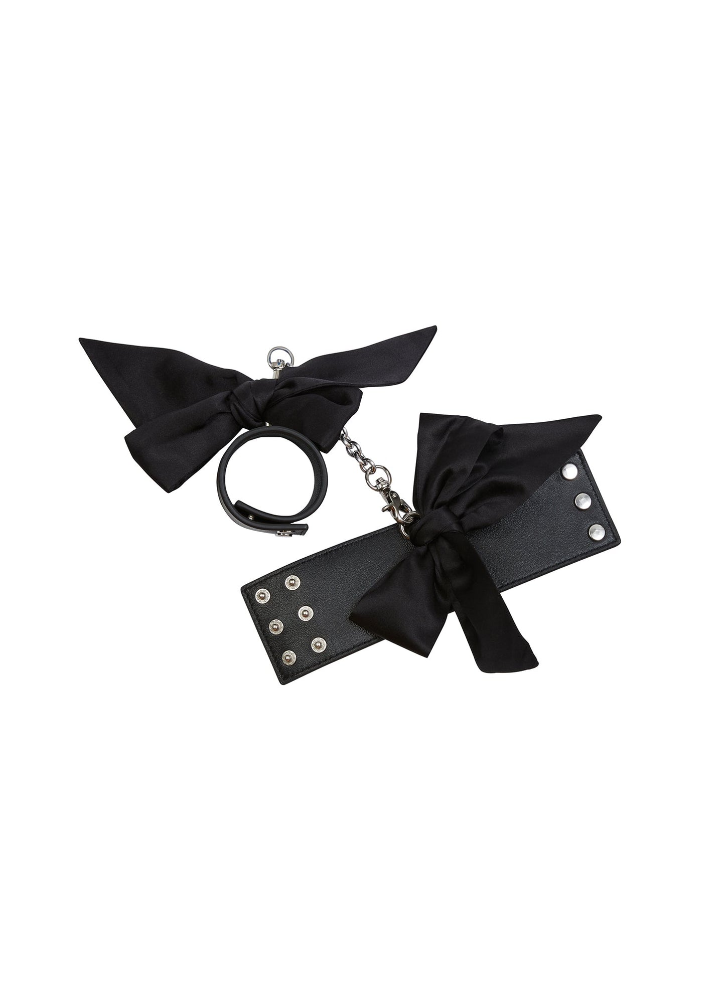 Leather Cuffs Silk Bows Bondage