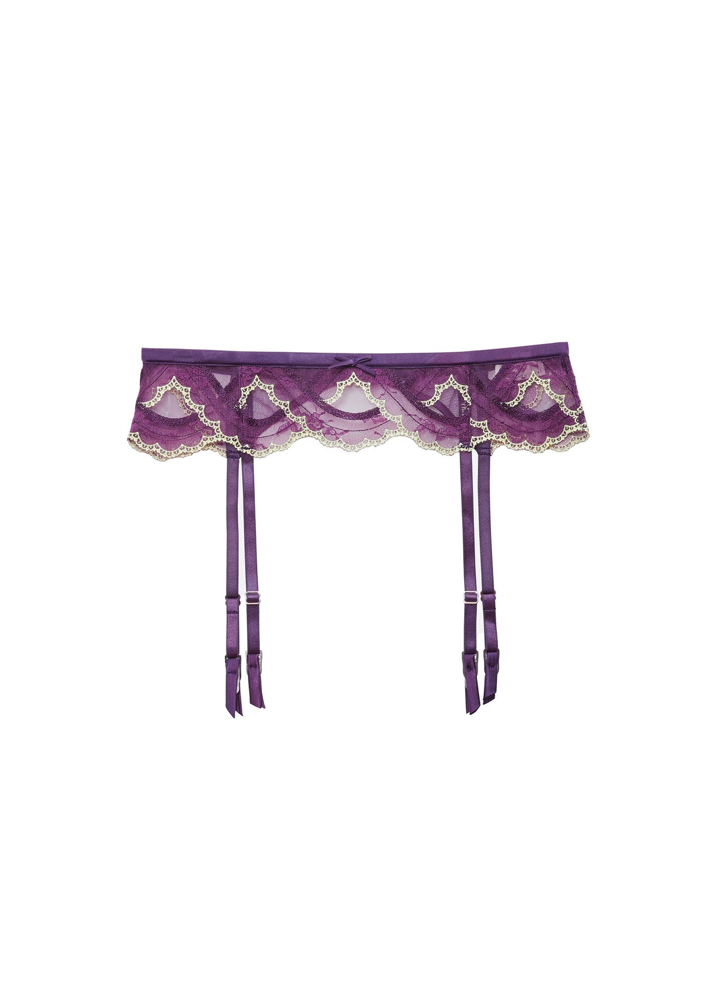 Hendrix Embroidery Midnight Purple Garter Belt