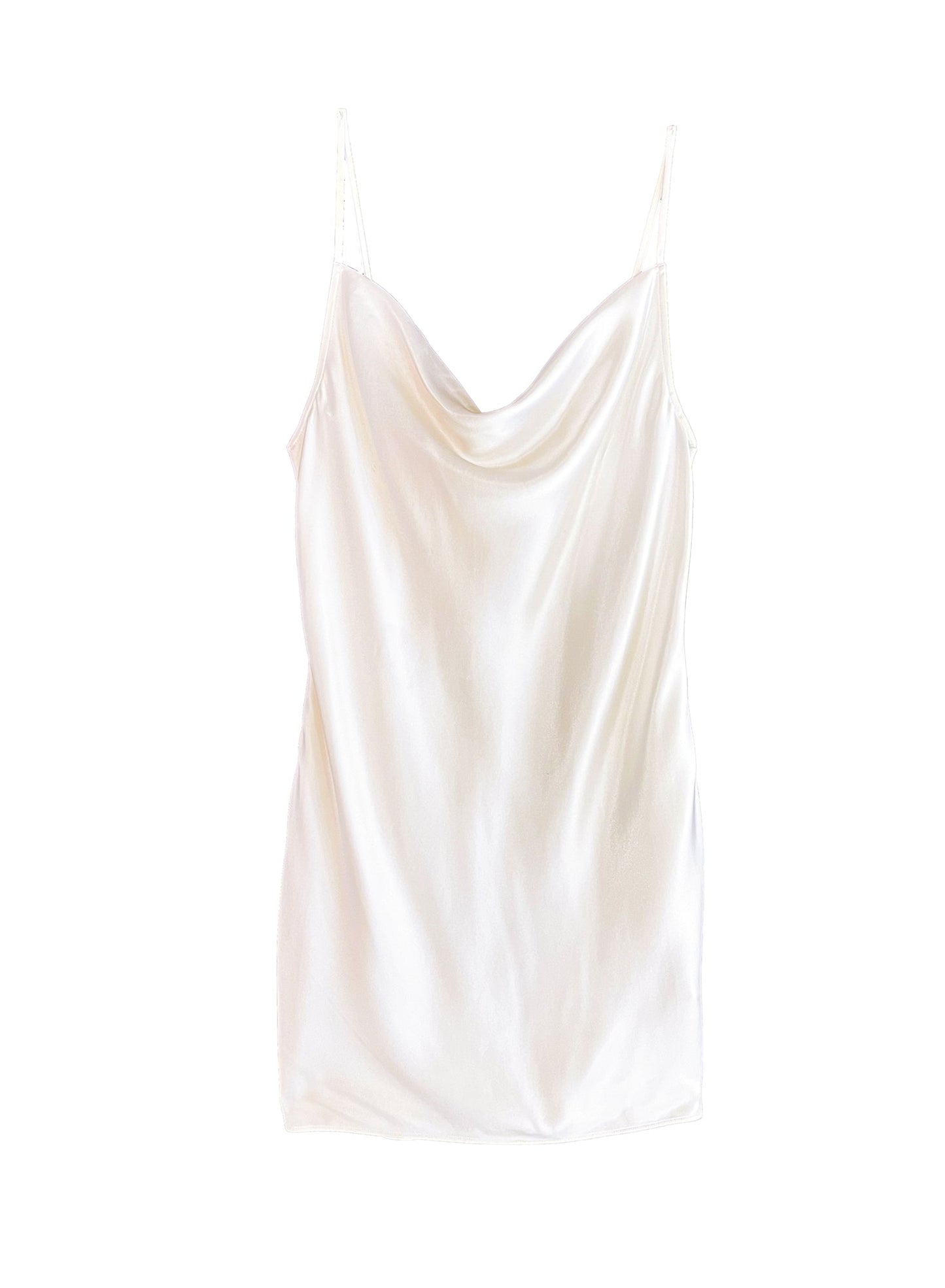 Ivory Silk Cowl Neck Slip Dress