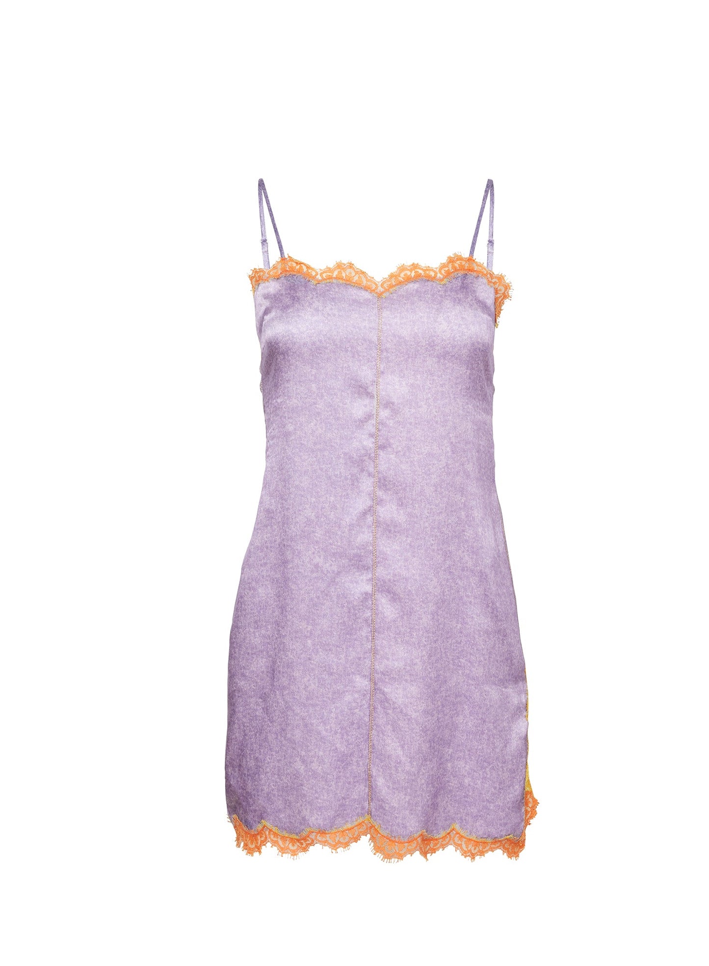 Lilac Acid Wash Silk Mini Slip Dress