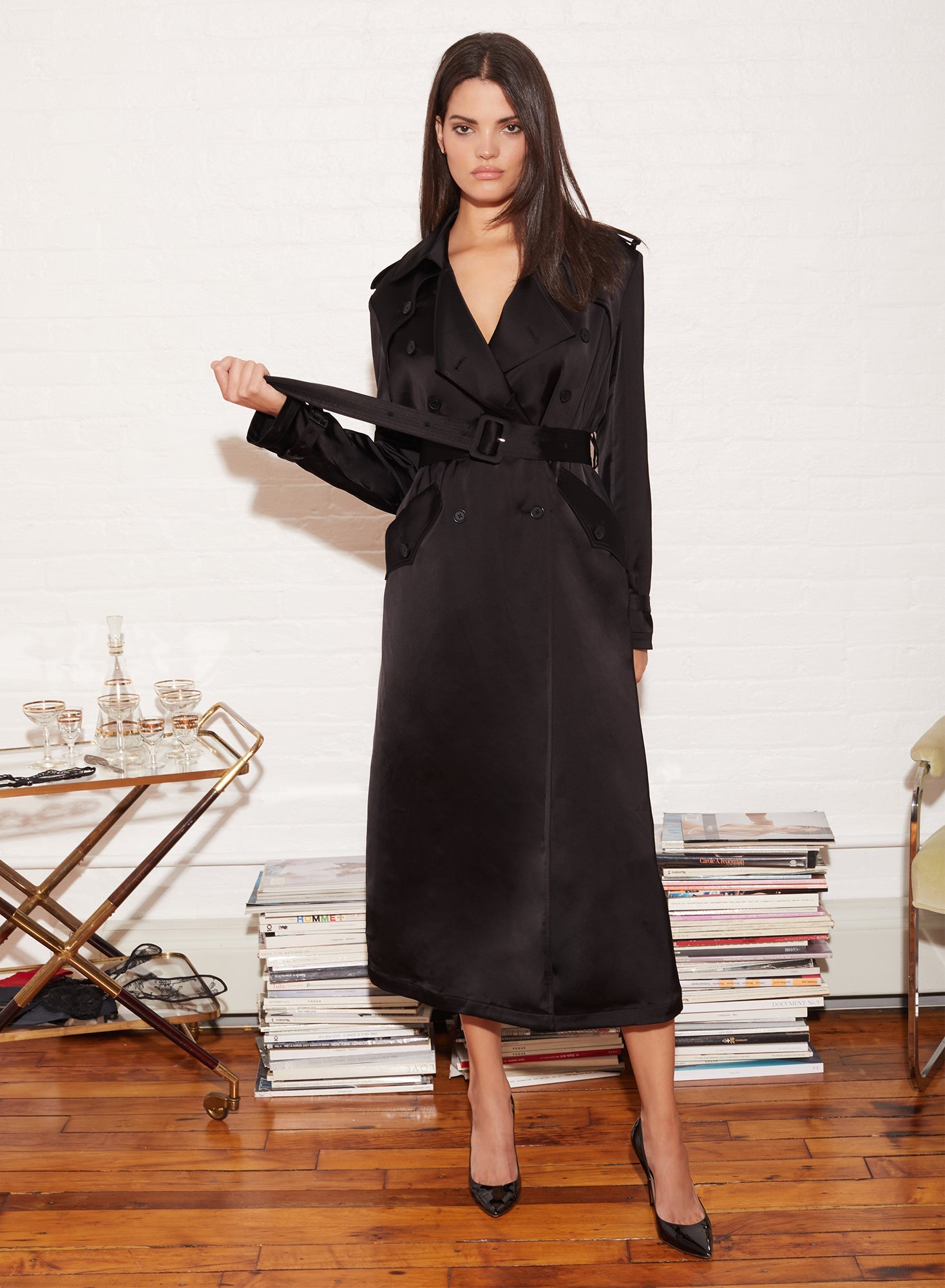 Eco Luxe Black Trench Coat