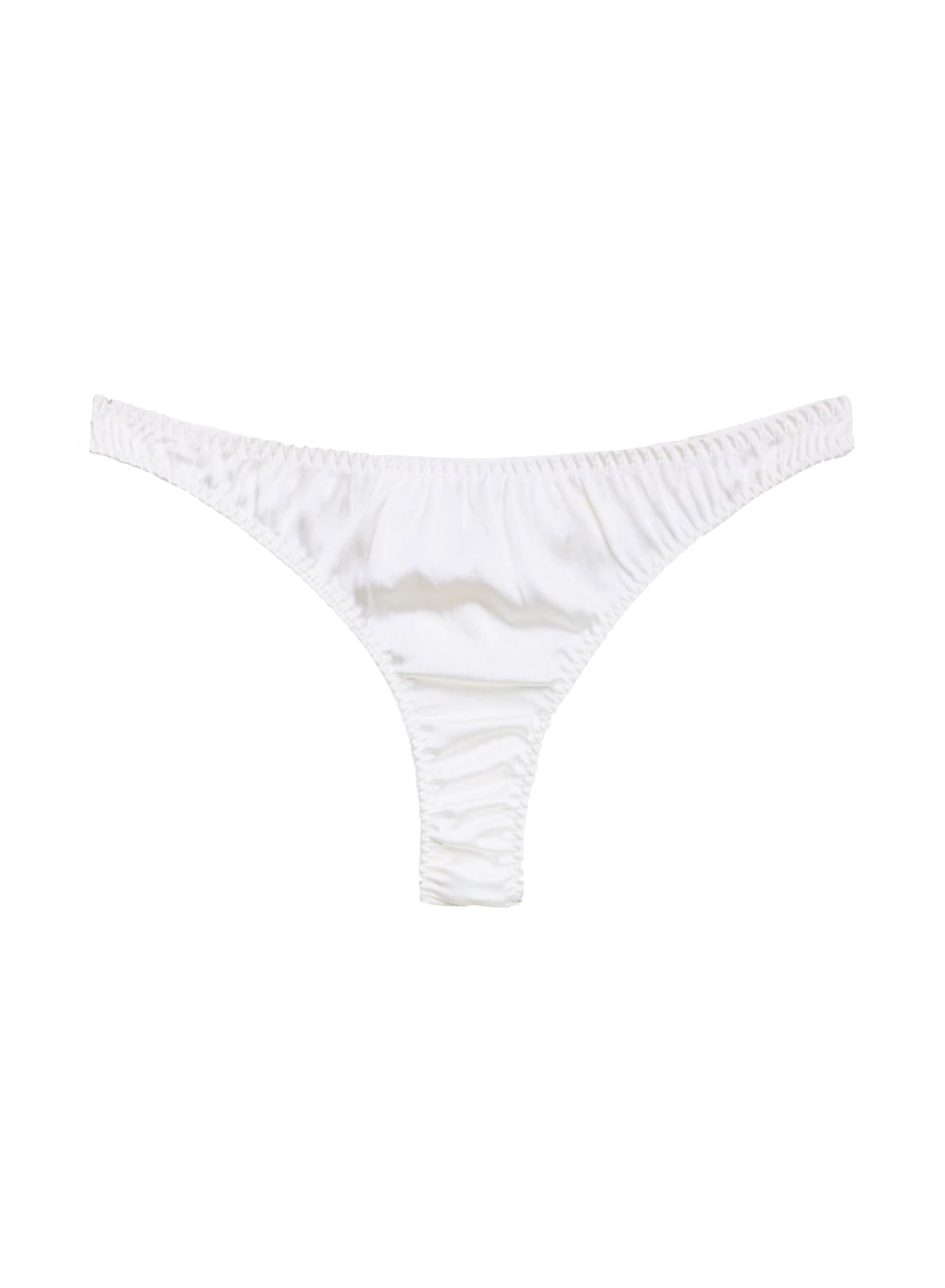 Luxe Silk Thong Ivory